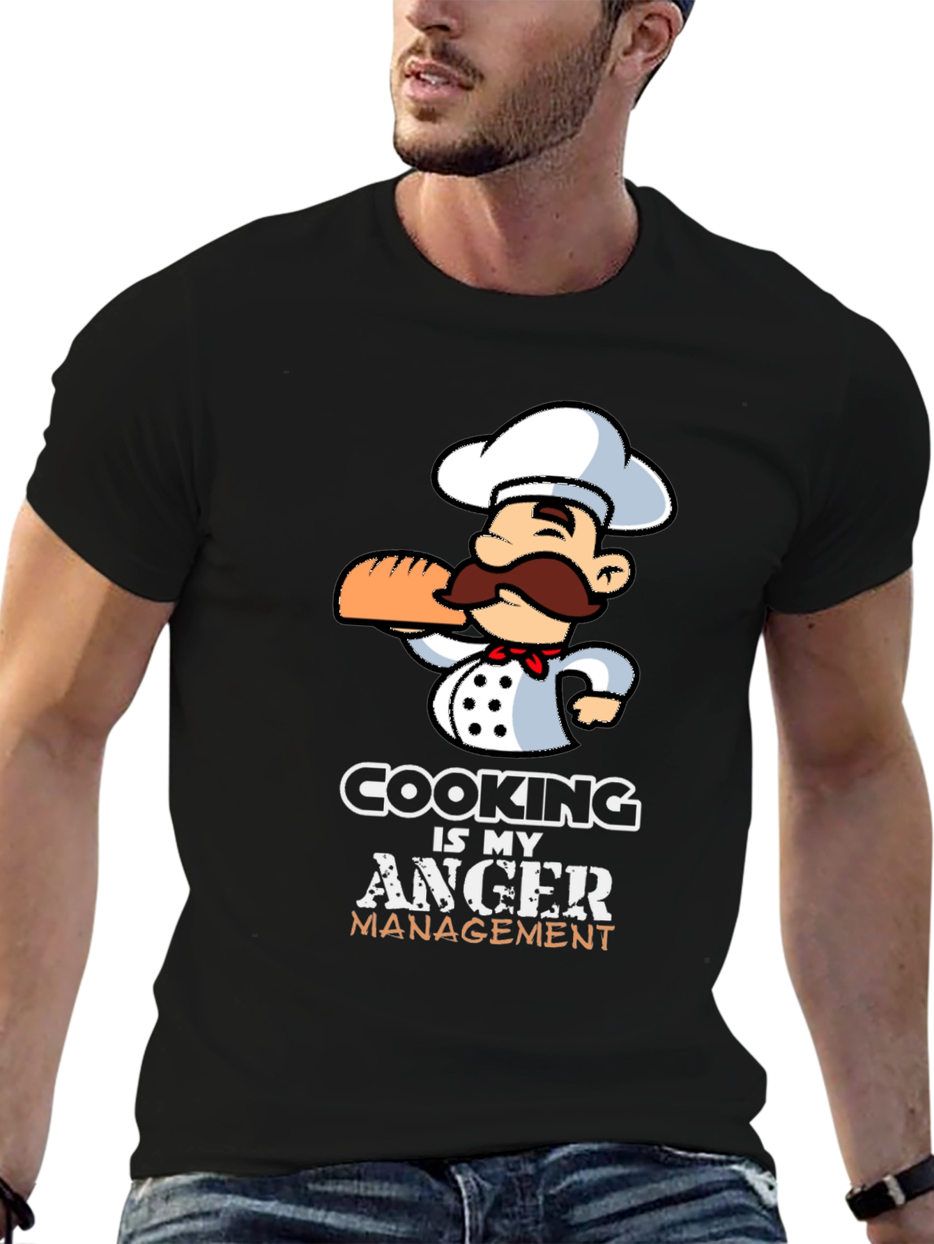 Black Cooking is My Anger Management Graphic T-Shirt view 6
