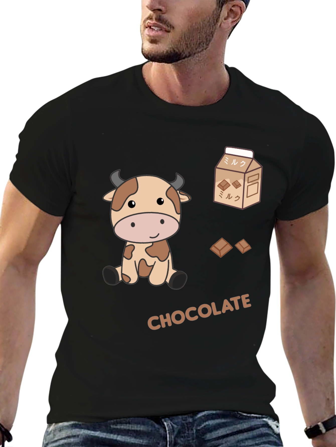 Black Chocolate Milk Cow Graphic Tee view 6