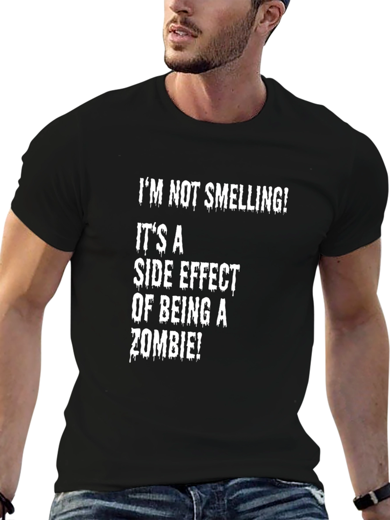 Black Zombie Side Effect T-Shirt - Funny Halloween Tee view 6
