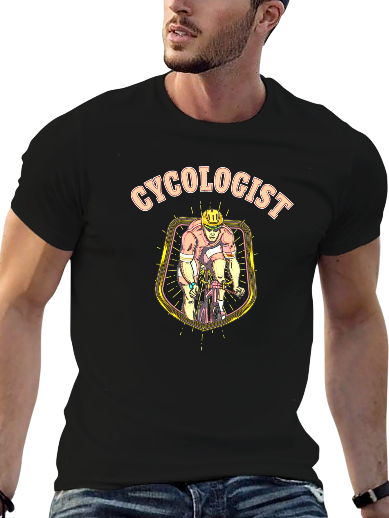 Black Cycologist T-Shirt - Funny Cyclist Tee view 6