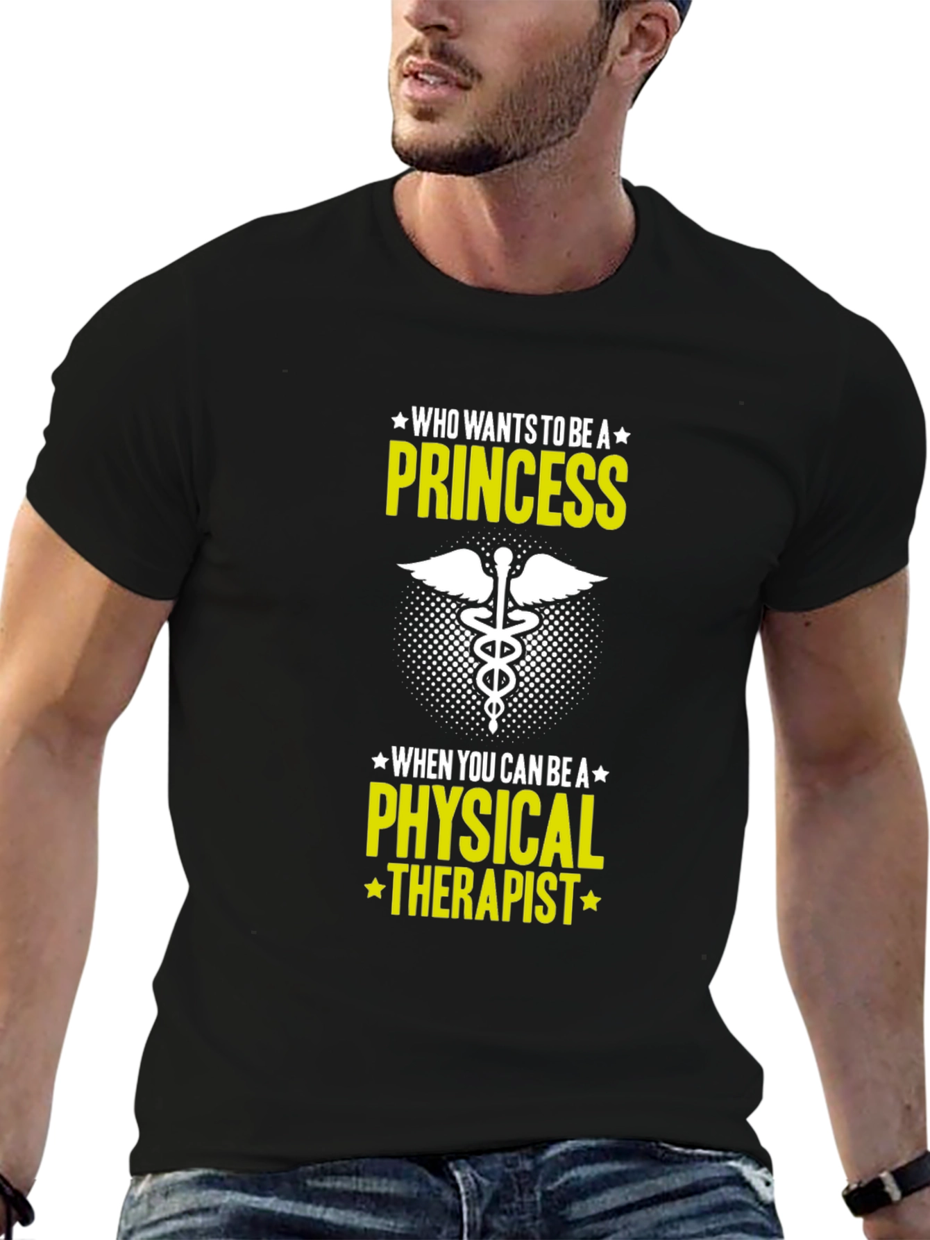 Black Physical Therapist T-Shirt - Princess Alternative view 6