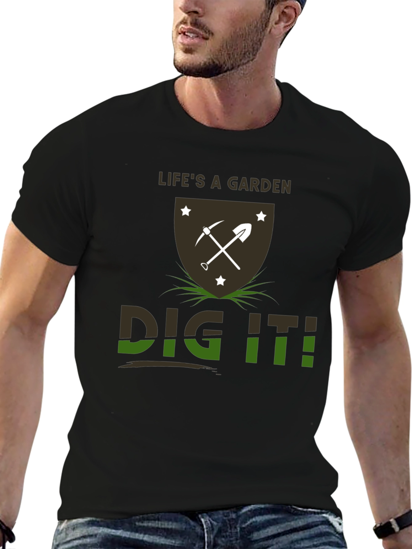 Black Life's a Garden Dig It T-Shirt view 6