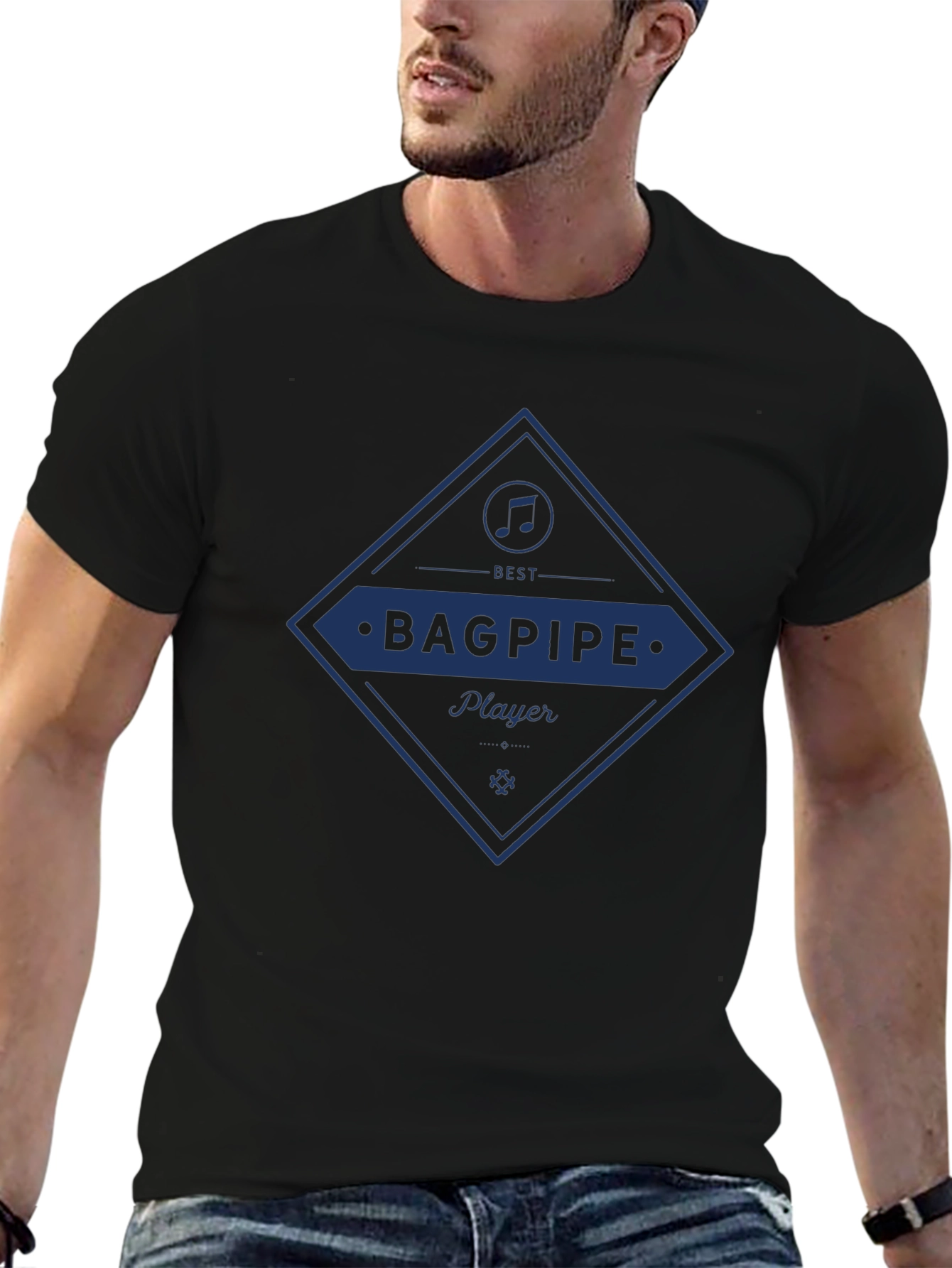 Black Best Bagpipe Player Graphic Tee - Black view 6