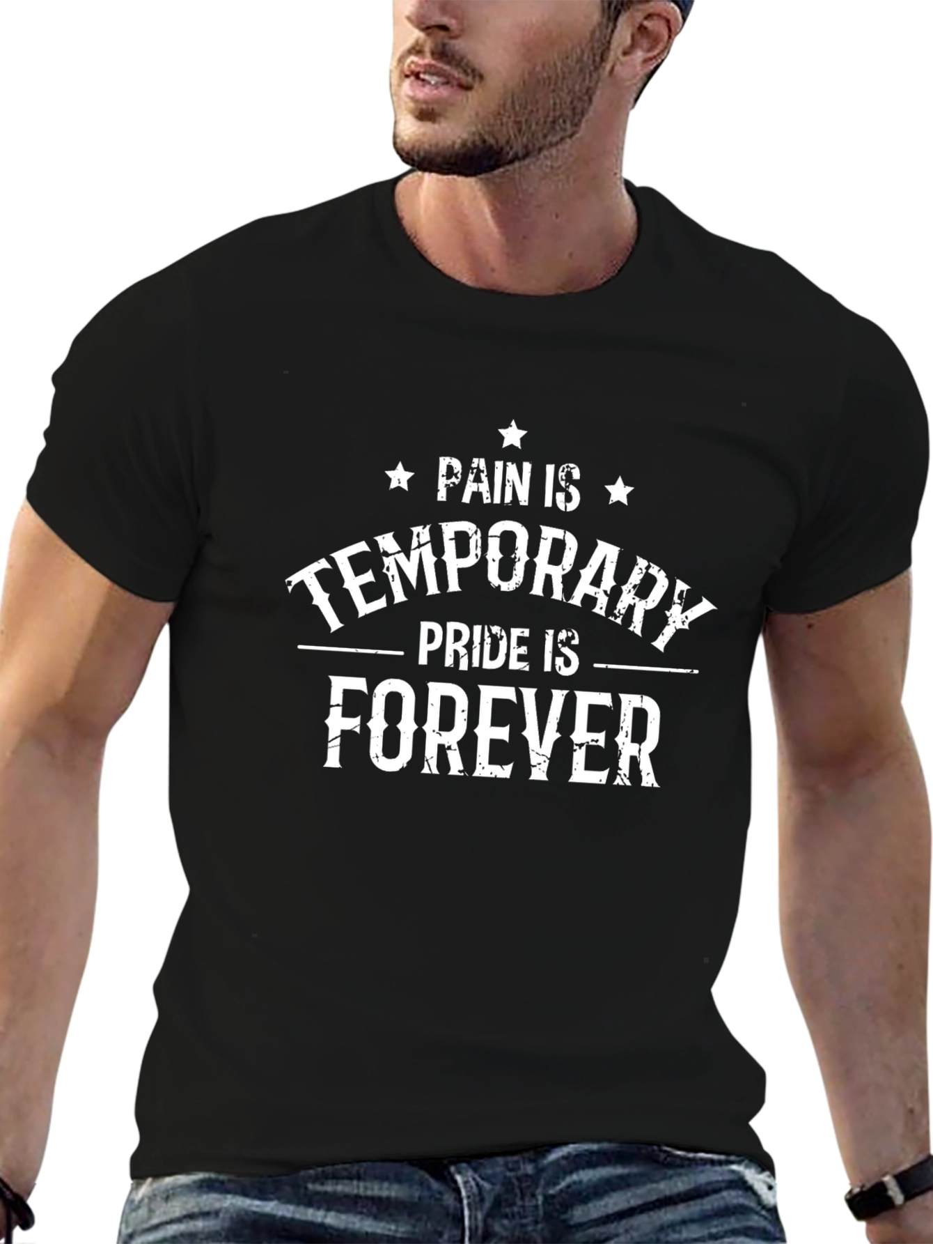 Black Pain Is Temporary Pride Is Forever Graphic Tee view 6