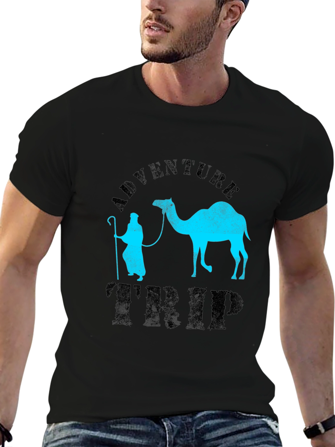 Black Adventure Trip T-Shirt - Camel Design view 6
