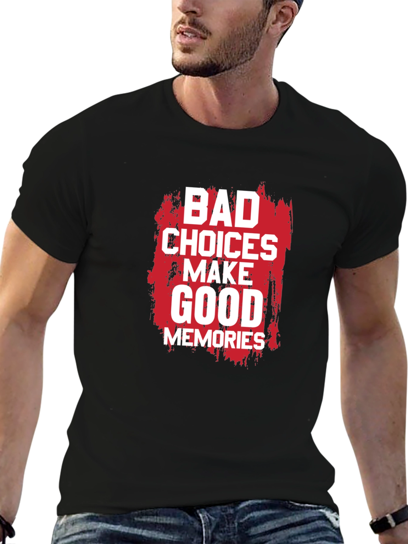 Black Bad Choices Make Good Memories Graphic Tee view 6