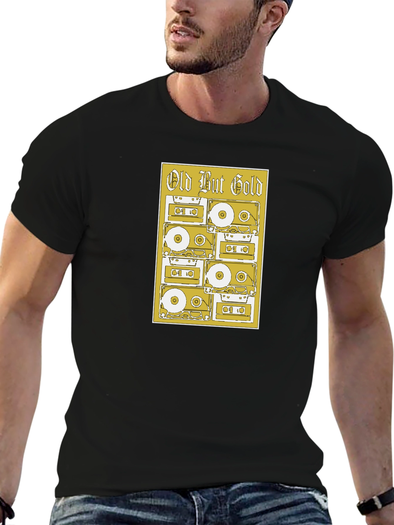 Black Old But Gold Cassette Tape Graphic Tee view 6