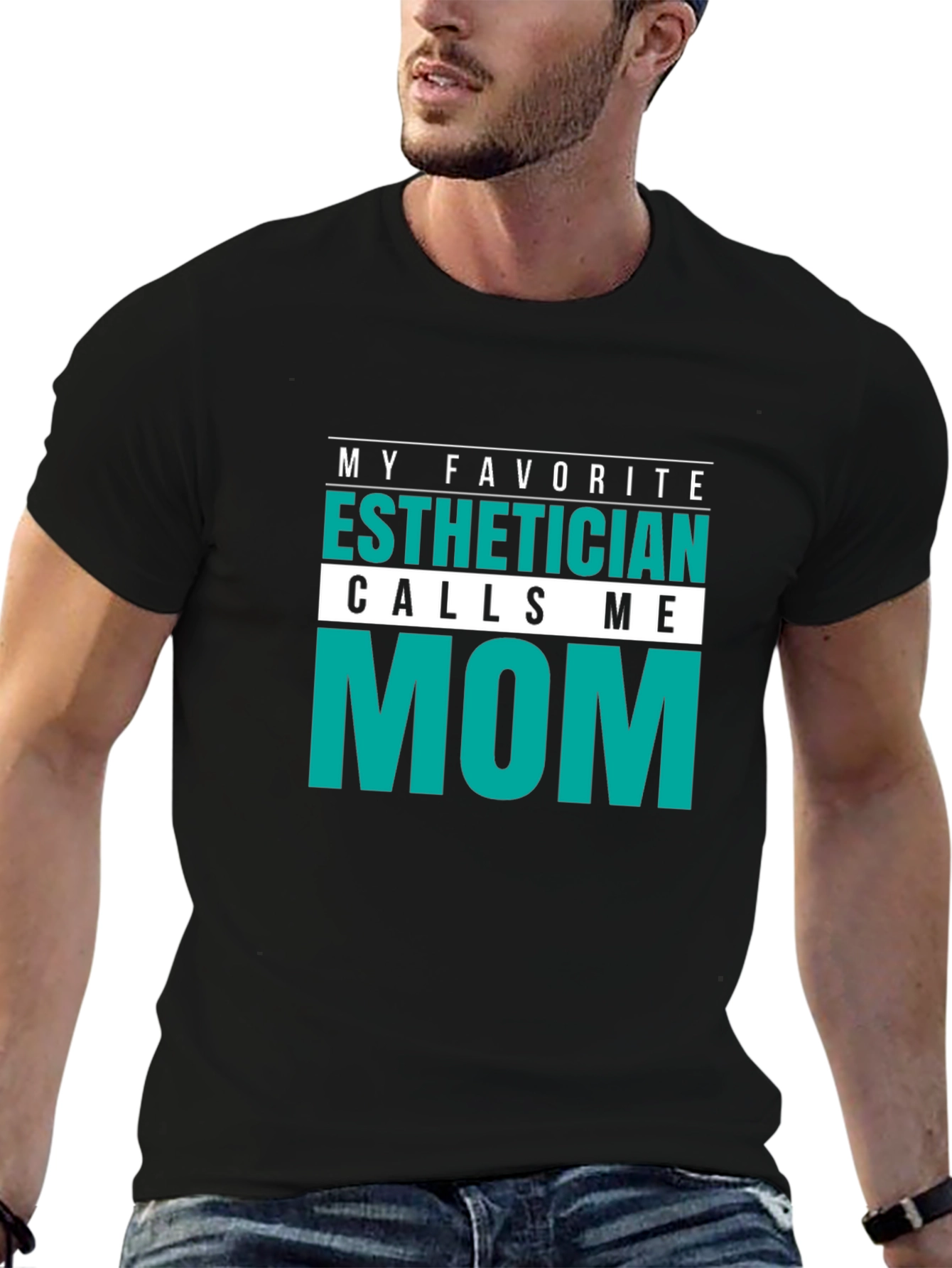 Black Esthetician Mom T-Shirt - Black Graphic Tee view 6