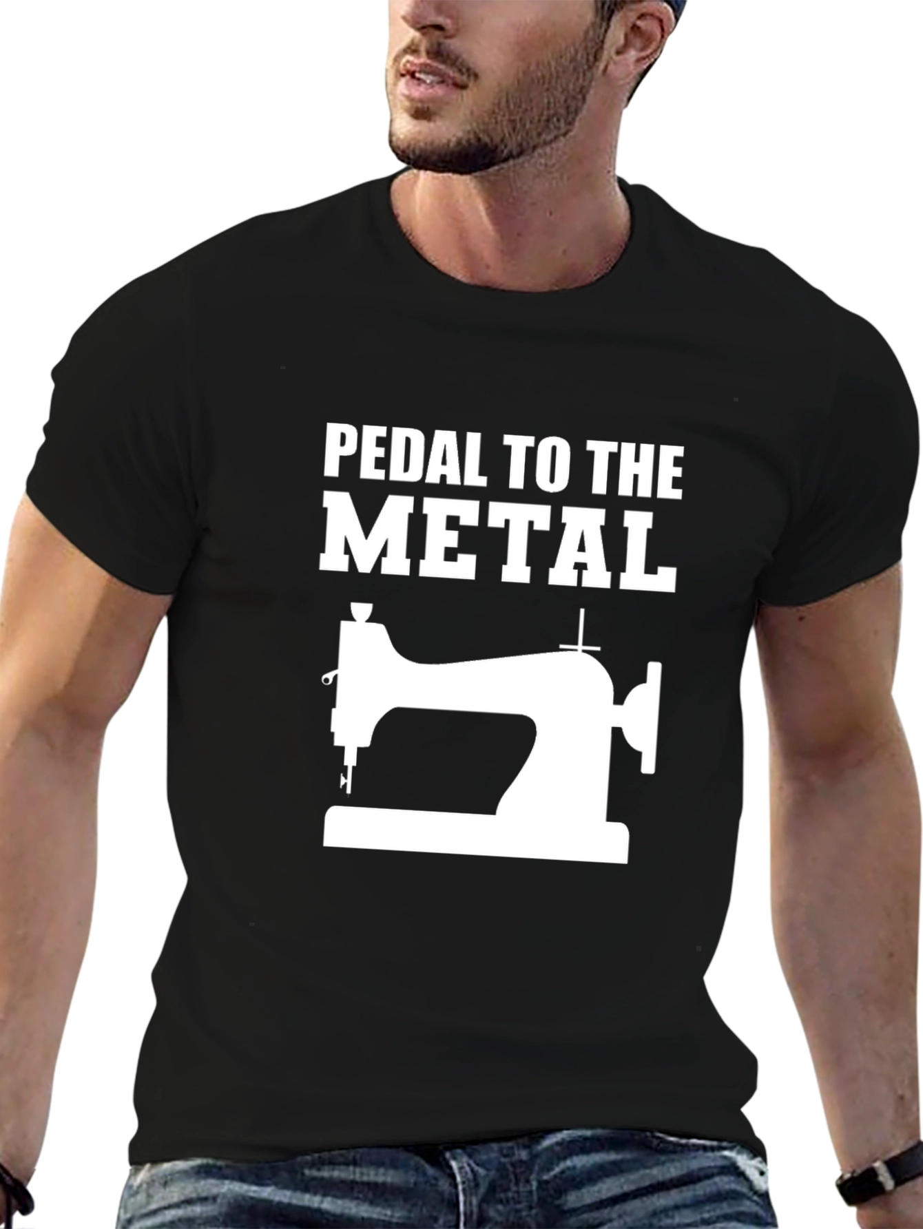 Black Pedal to the Metal Sewing T-Shirt view 6