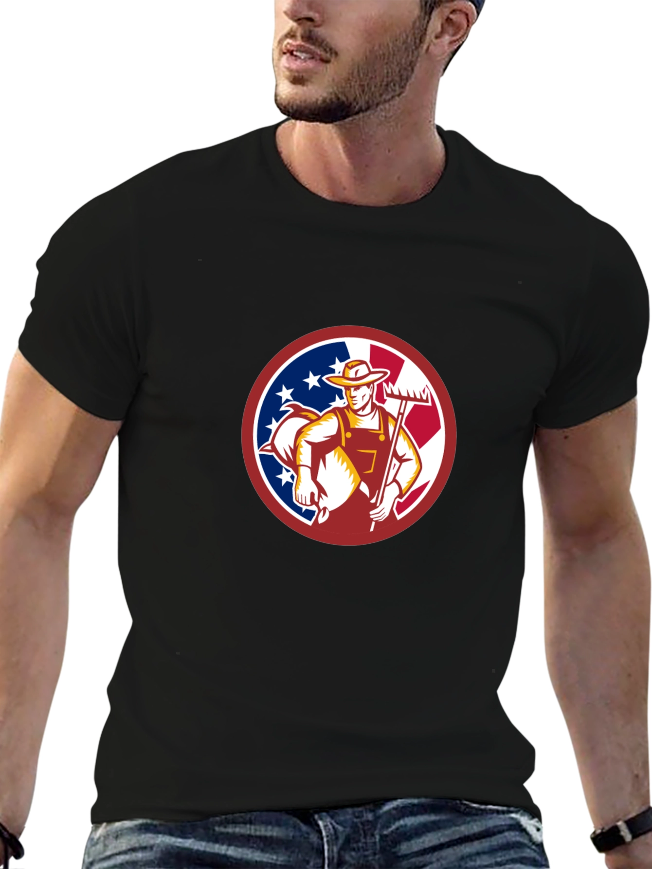 Black Patriotic Gardener T-Shirt view 6
