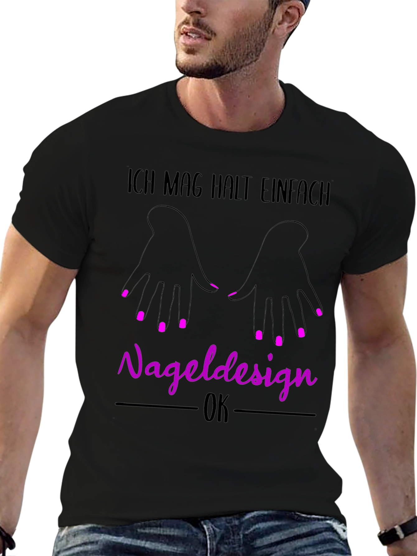 Black Nail Design T-Shirt - "Ich Mag Halt Einfach Nageldesign" view 6