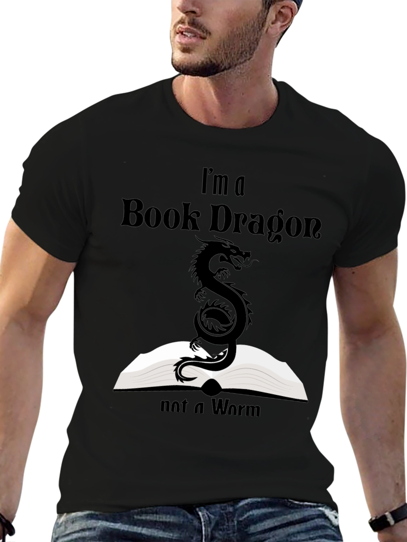 Black Book Dragon T-Shirt - Reading Lover's Tee view 6