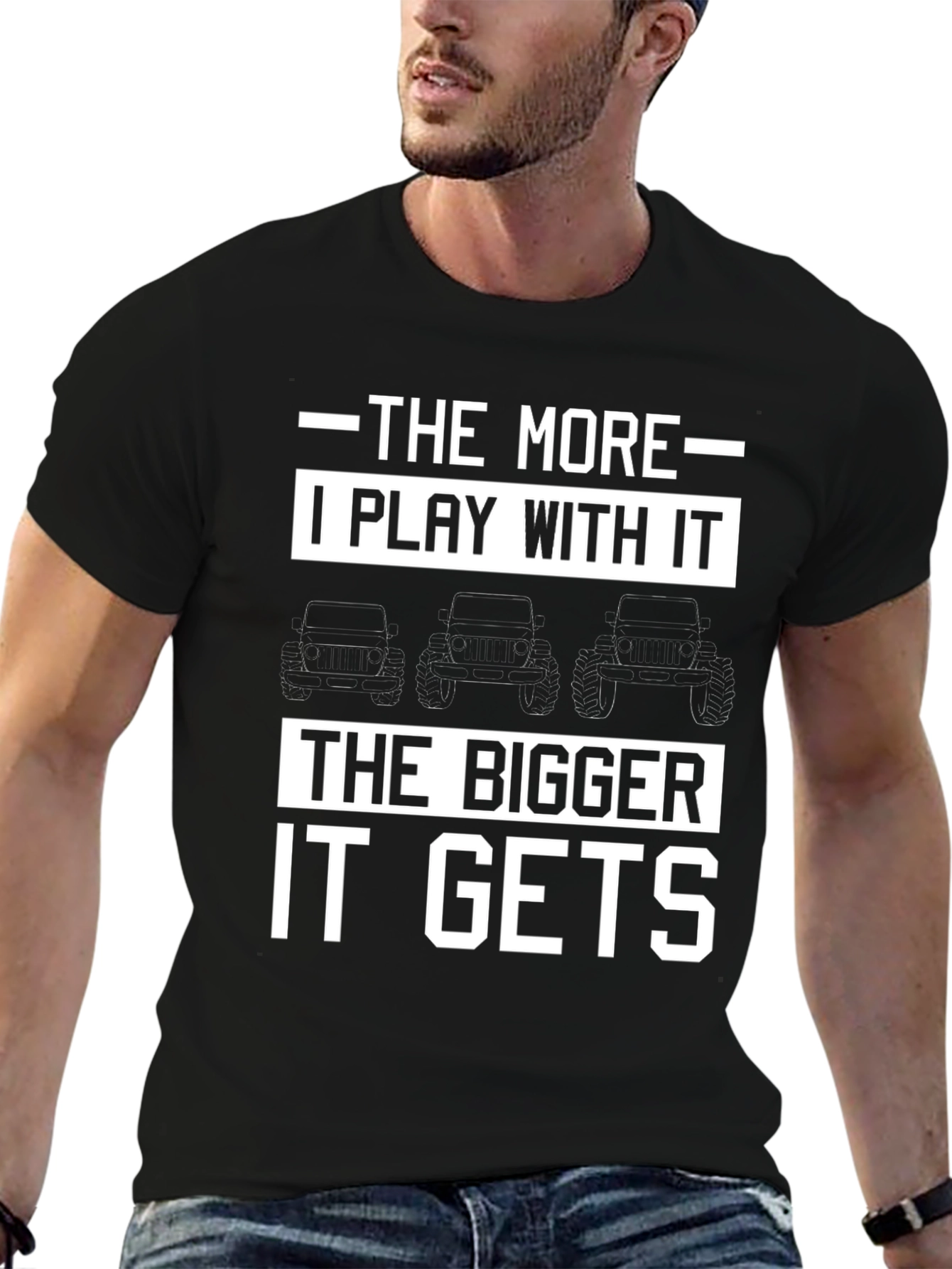 Black The More I Play With It T-Shirt view 6