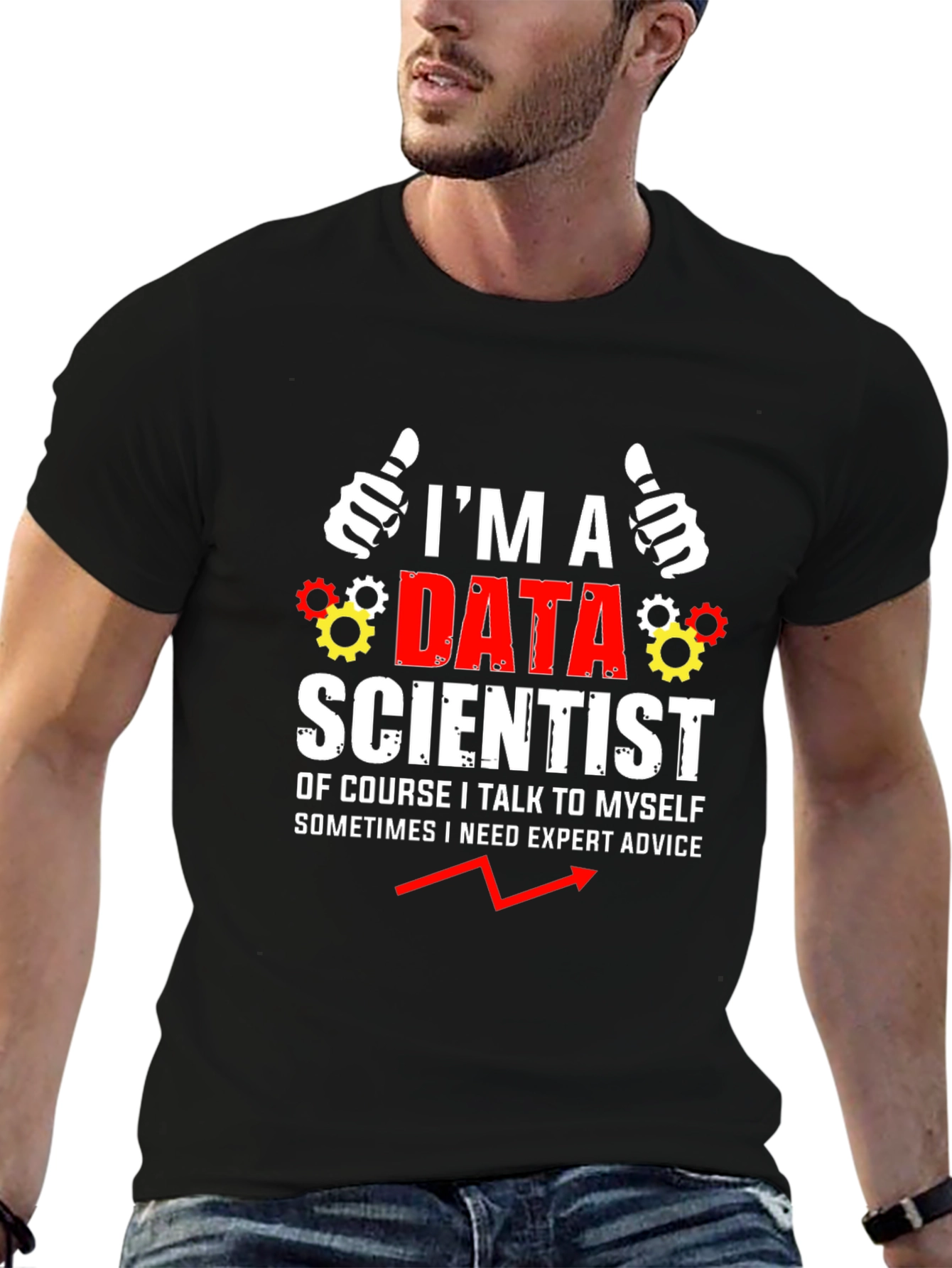 Black Data Scientist Humor T-Shirt view 6