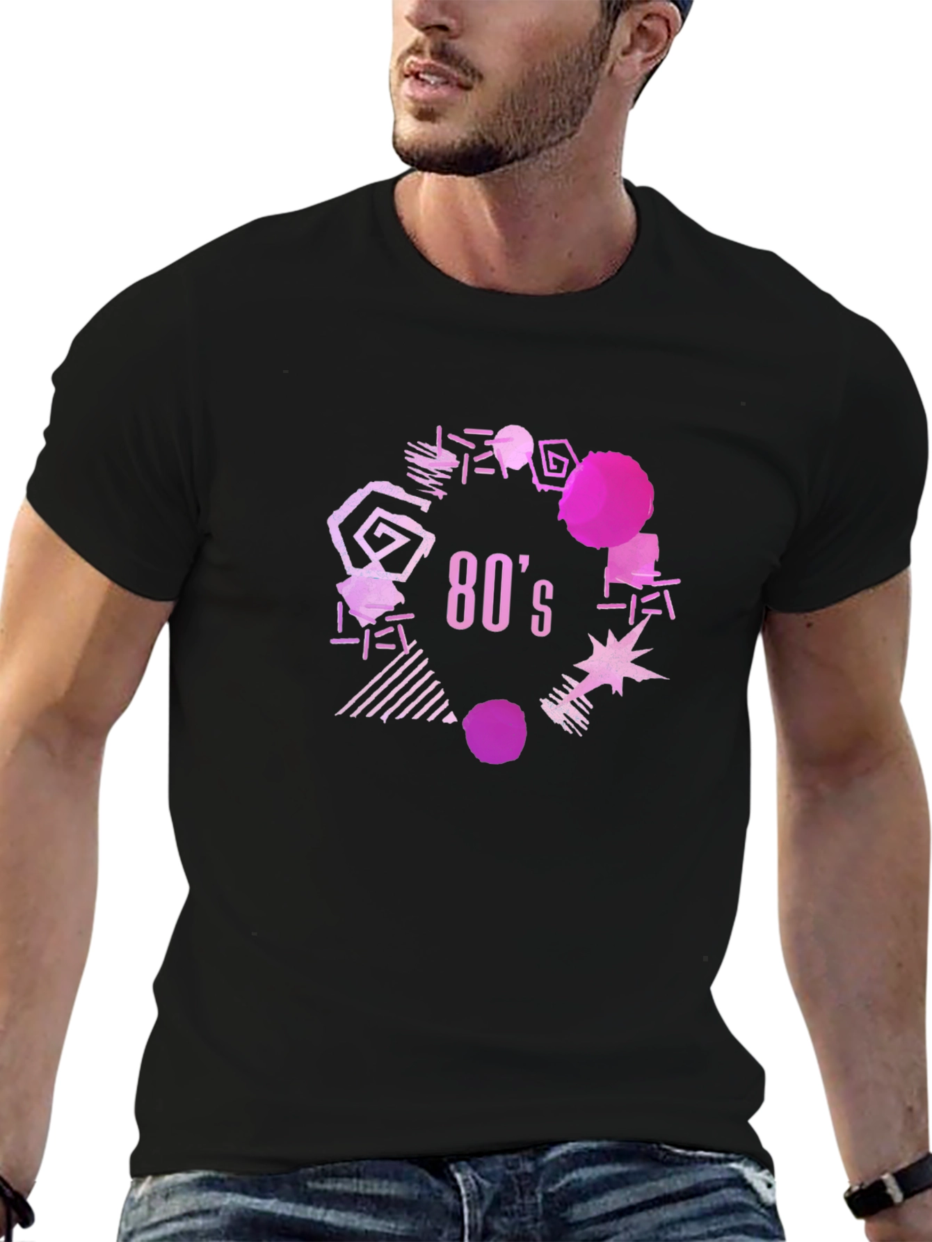 Black Retro 80's Graphic Tee - Black T-Shirt view 6