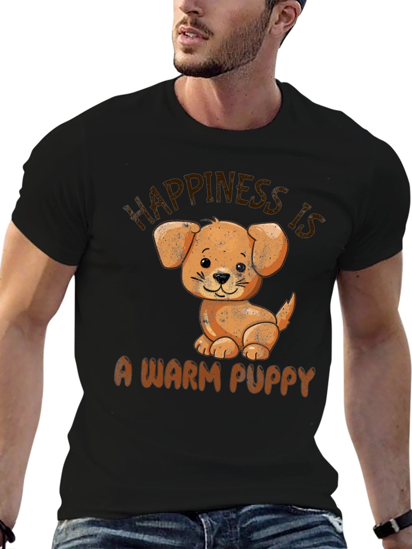 Black Happiness is a Warm Puppy T-Shirt view 6