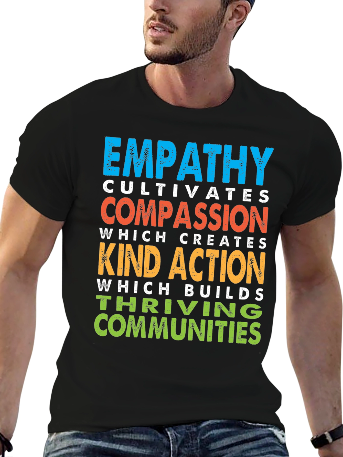 Black Empathy Cultivates Compassion Graphic T-Shirt view 6
