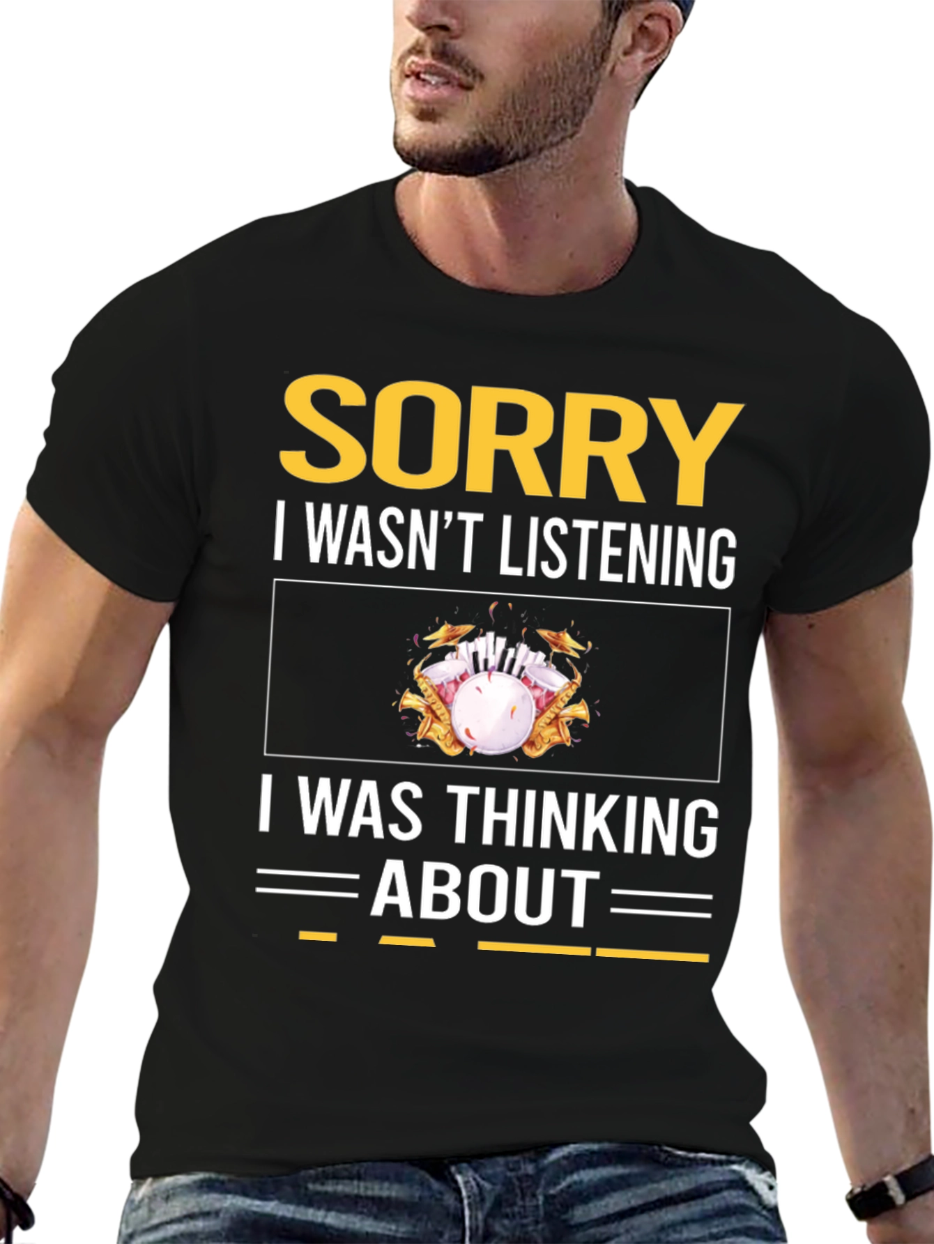 Black Sorry, Thinking About Bowling T-Shirt view 6