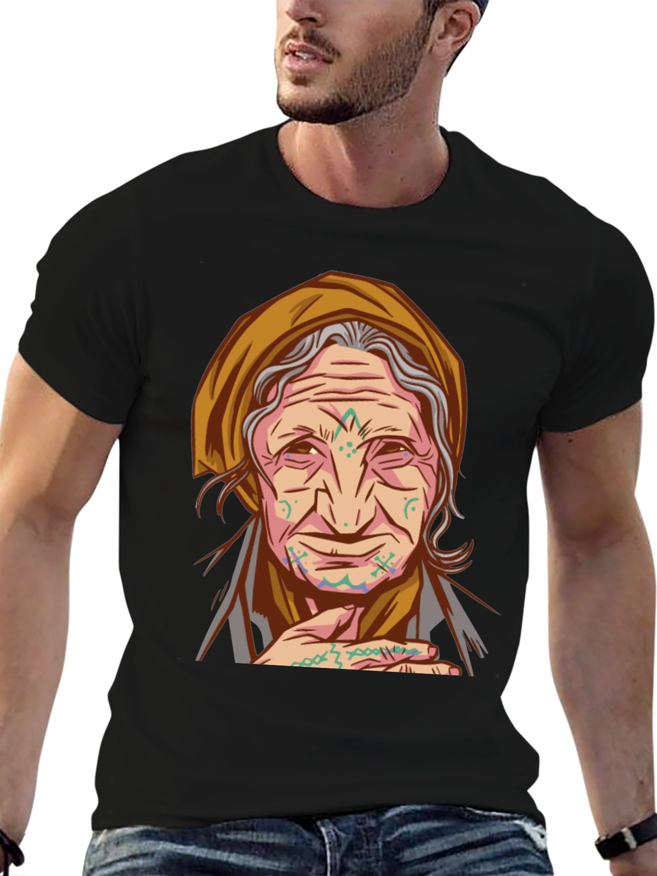Tribal Tattoo Granny Graphic Tee - Unique Design - 6
