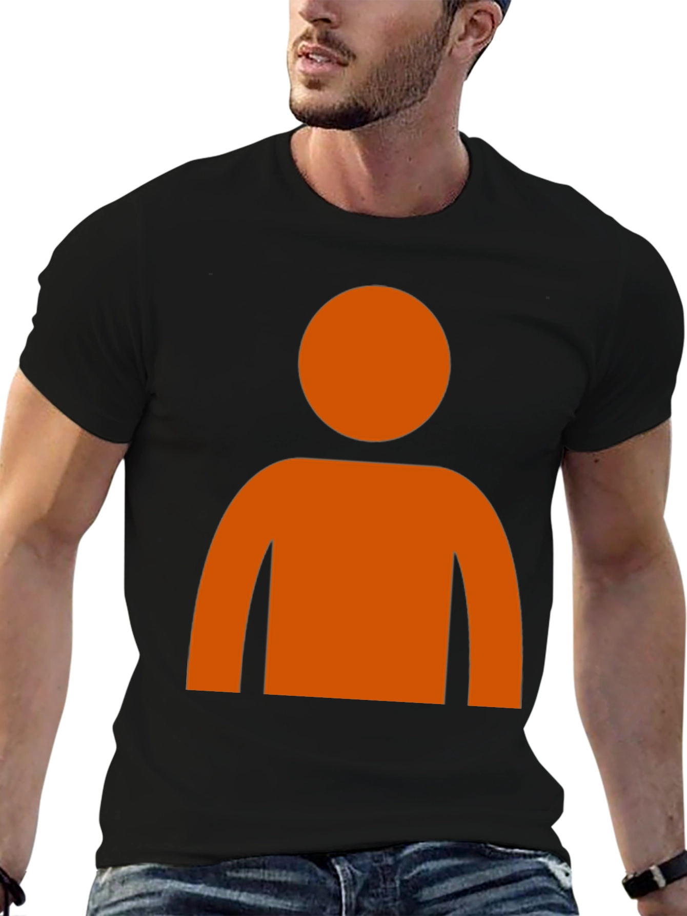 Black Orange Silhouette Graphic T-Shirt view 6