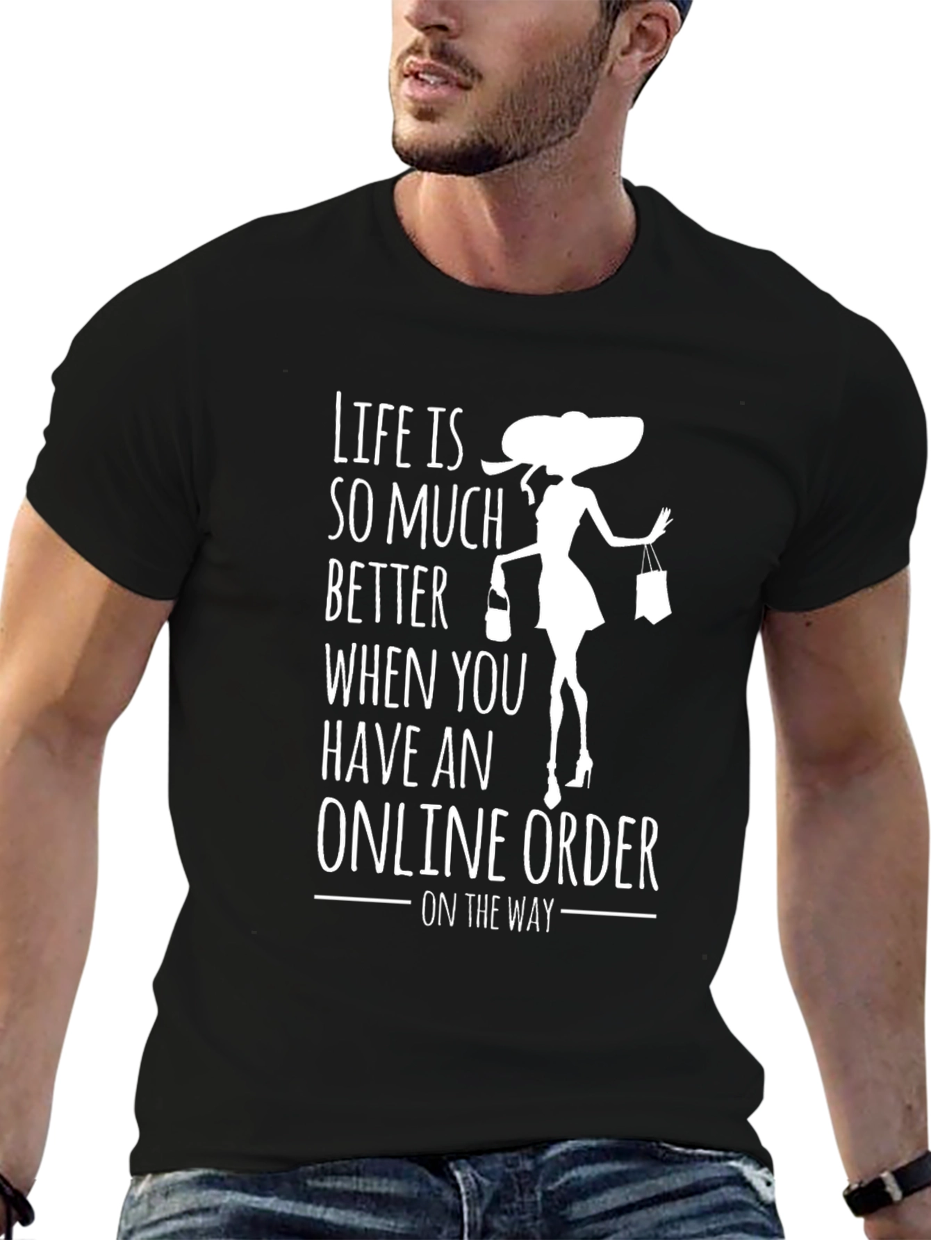 Black Online Order T-Shirt: Life Is Better On The Way! view 6