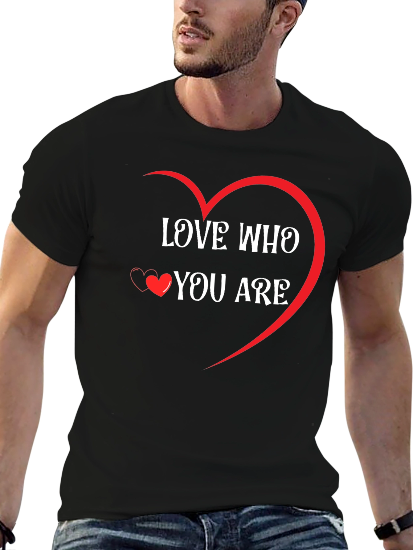 Black Love Who You Are Graphic Tee - Heart Design view 6