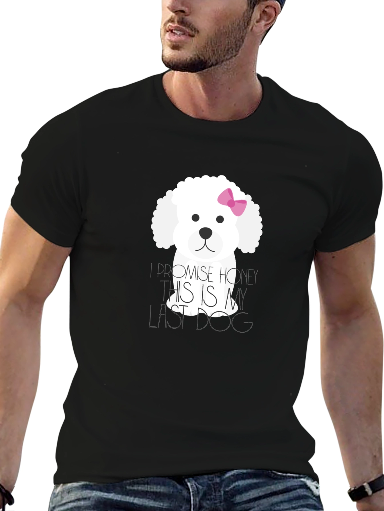 Black Last Dog Promise Graphic Tee - Cute Dog Lover Shirt view 6