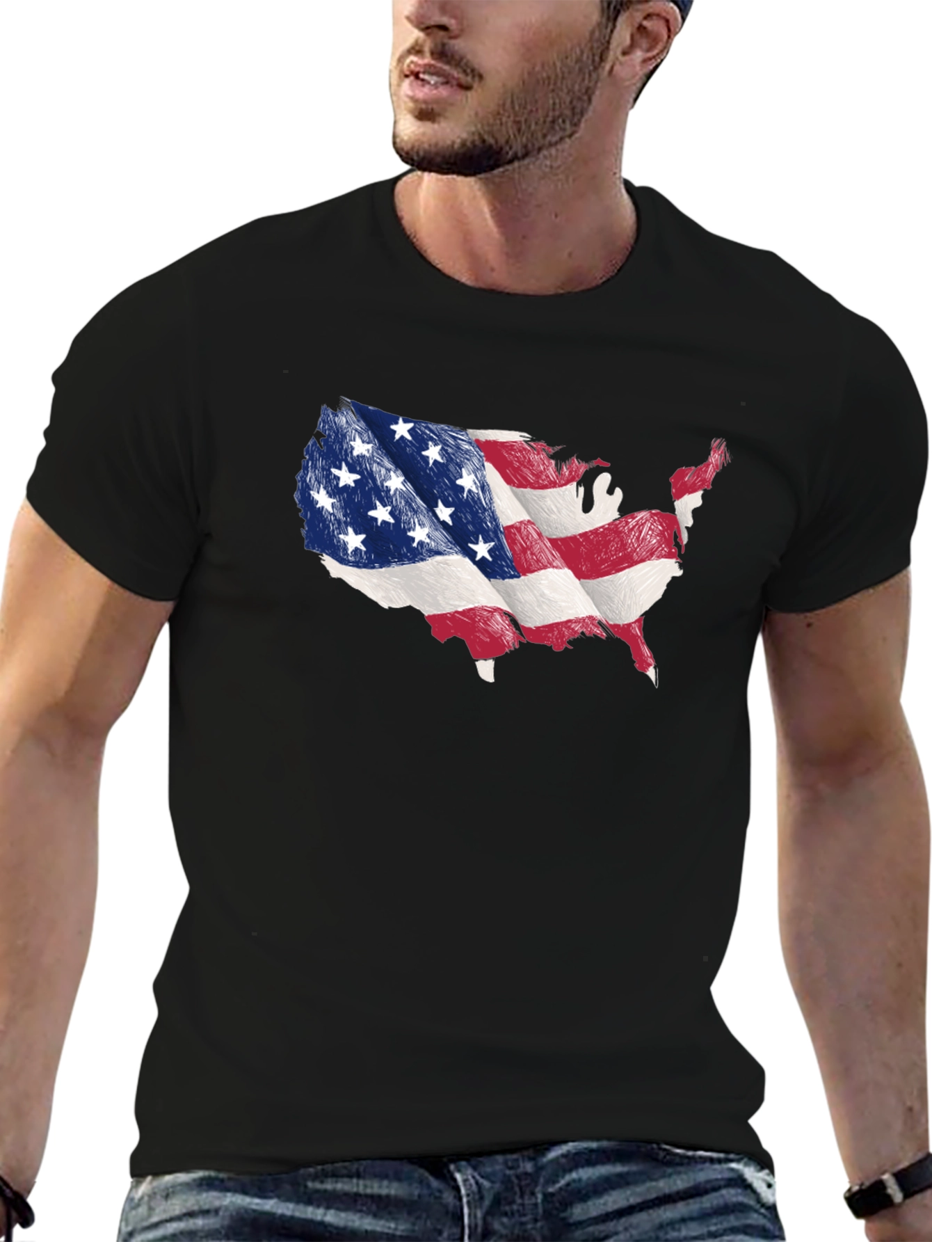 USA Flag Map Graphic T-Shirt - 6