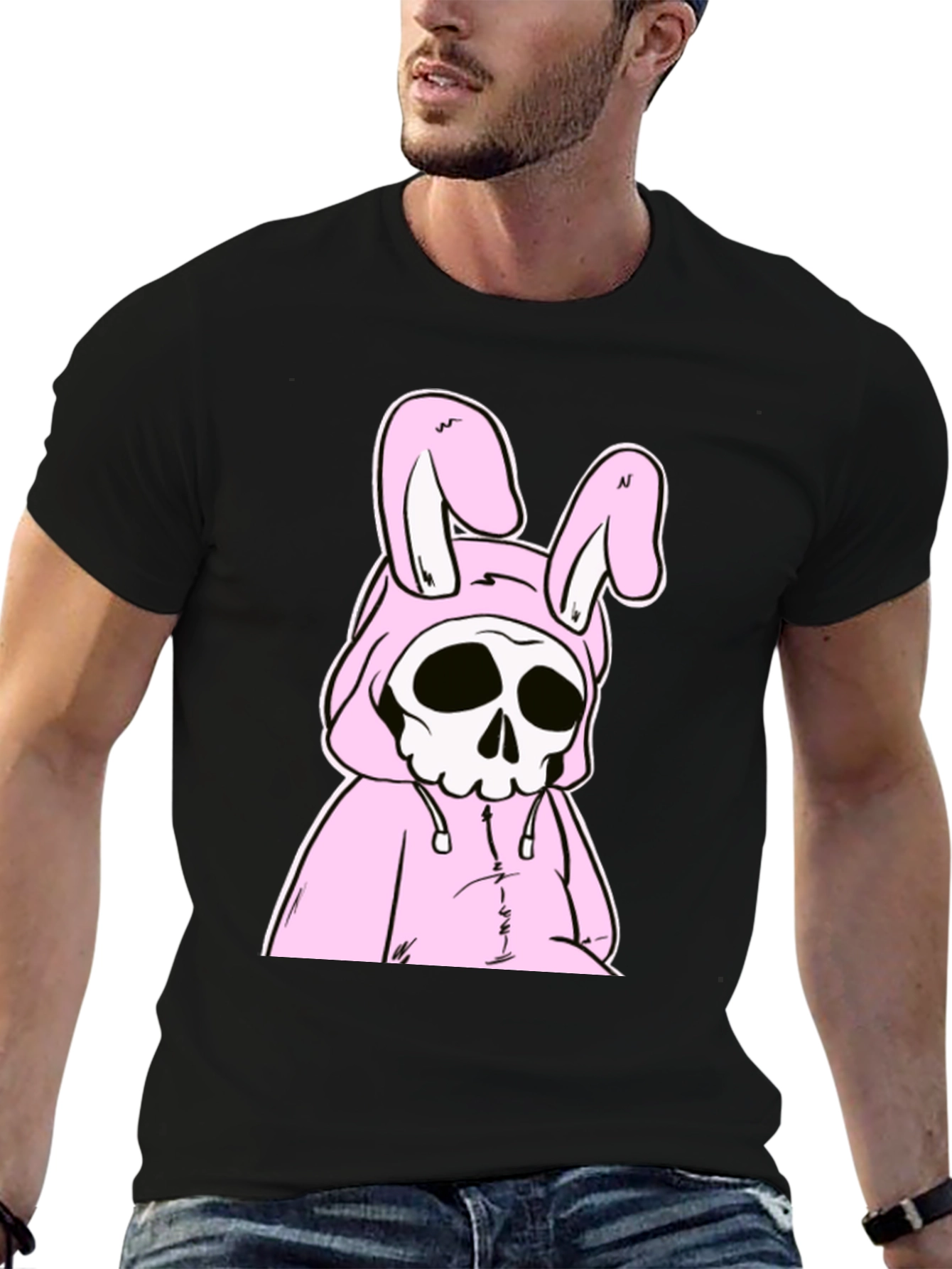 Black Grim Reaper Bunny Graphic T-Shirt view 6