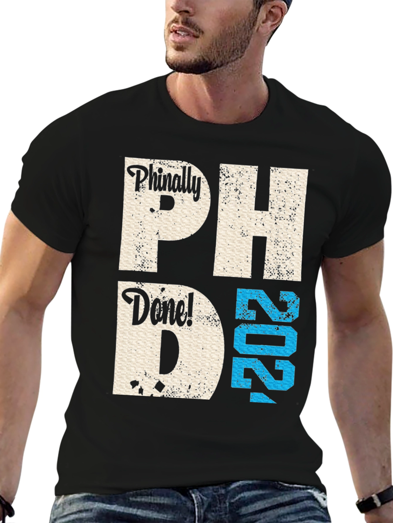 Black Phinally Done! PhD Graduate 2024 T-Shirt view 6