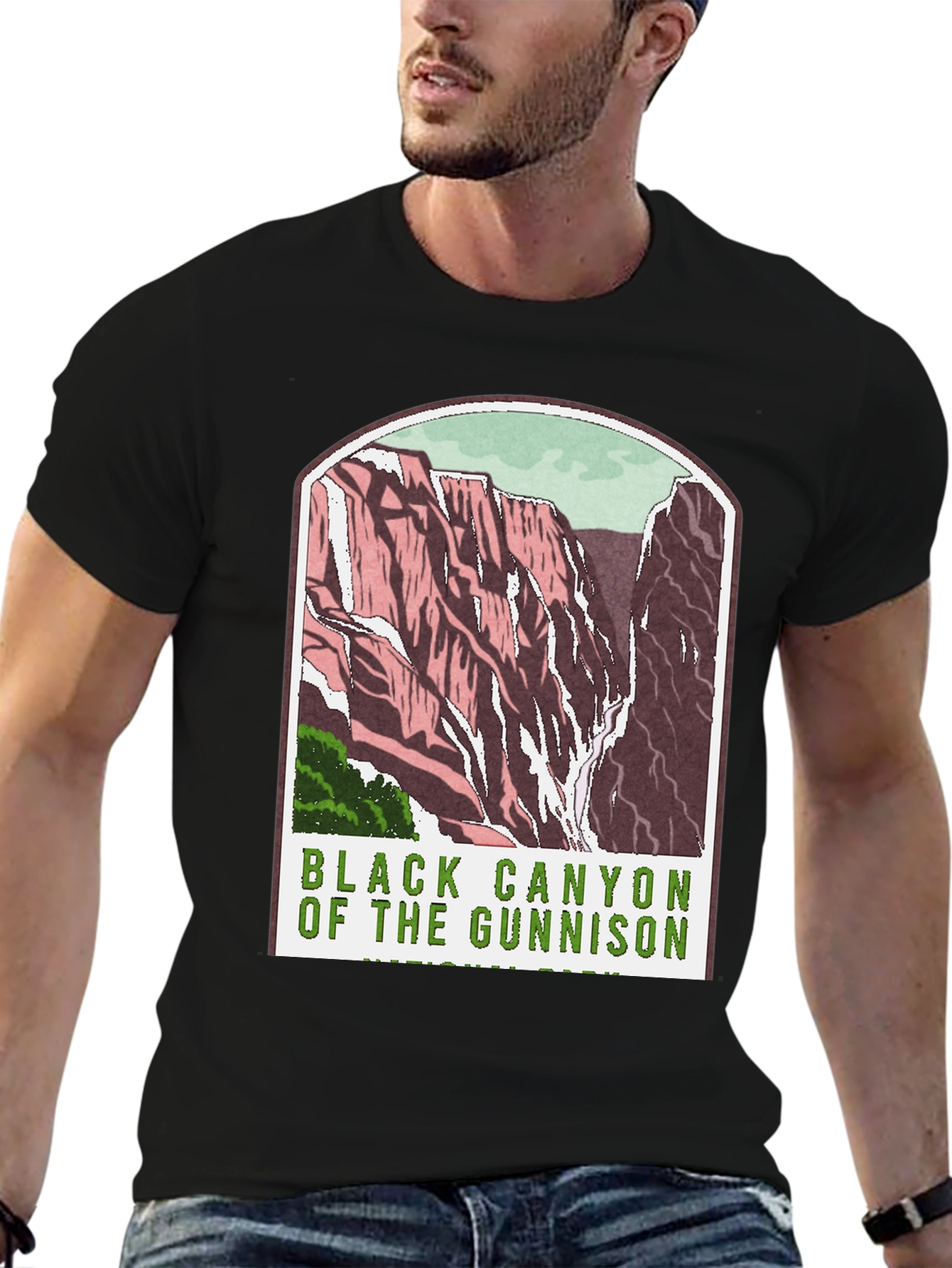 Black Black Canyon of the Gunnison T-Shirt view 6