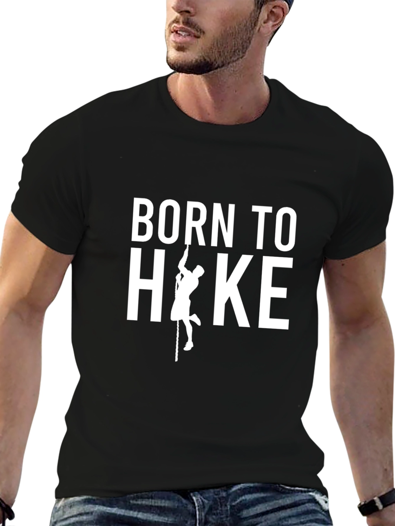 Black Born To Hike T-Shirt - Outdoor Adventure view 6