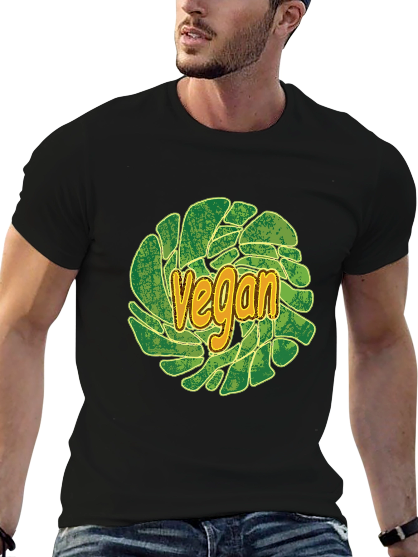 Black Vegan T-Shirt - Plant-Based Lifestyle Apparel view 6