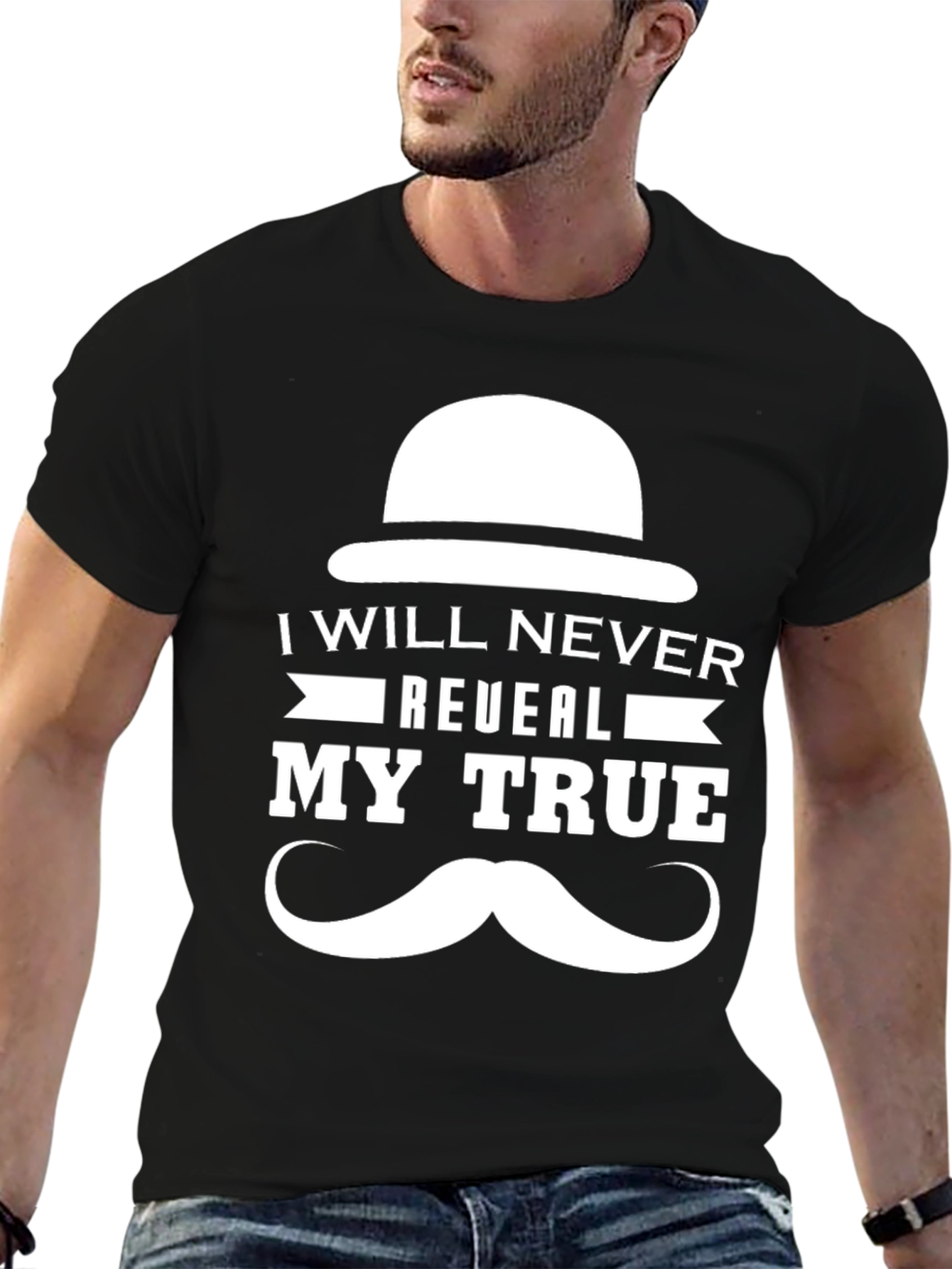 Black I Will Never Reveal My True Identity T-Shirt view 6
