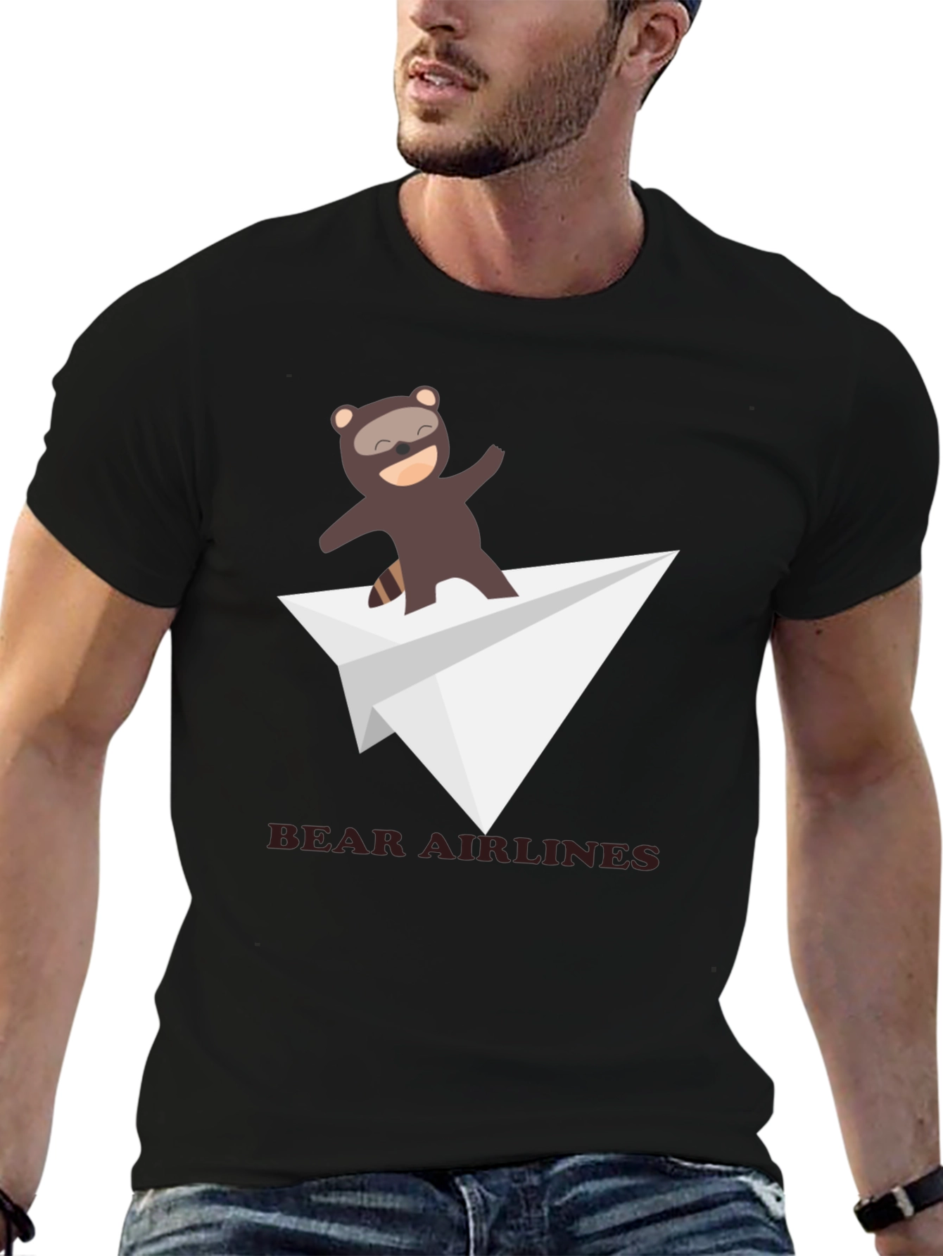 Black Bear Airlines Funny Graphic T-Shirt view 6