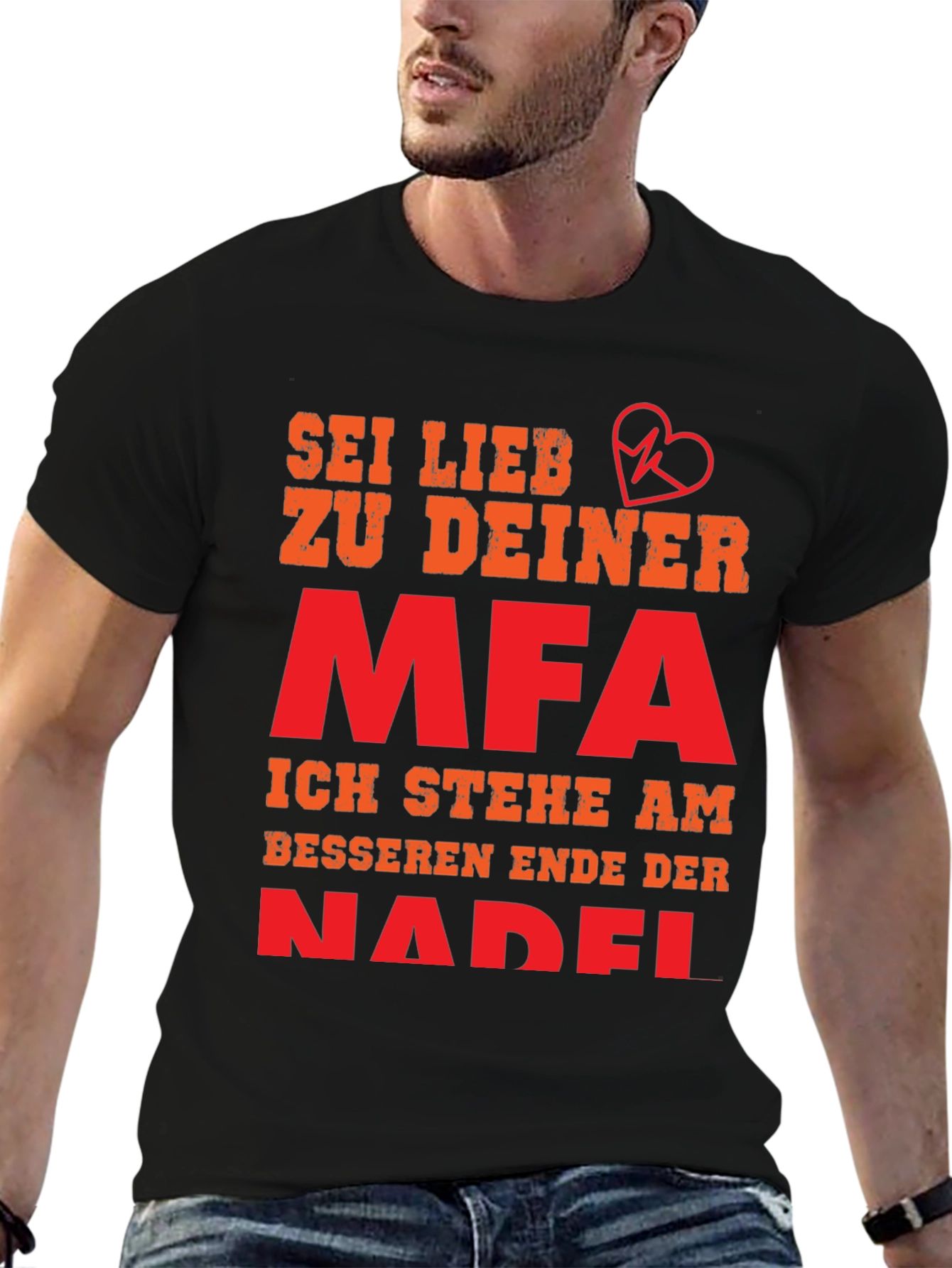 Black Sei Lieb Zu Deiner MFA T-Shirt - Medical Assistant Gift view 6