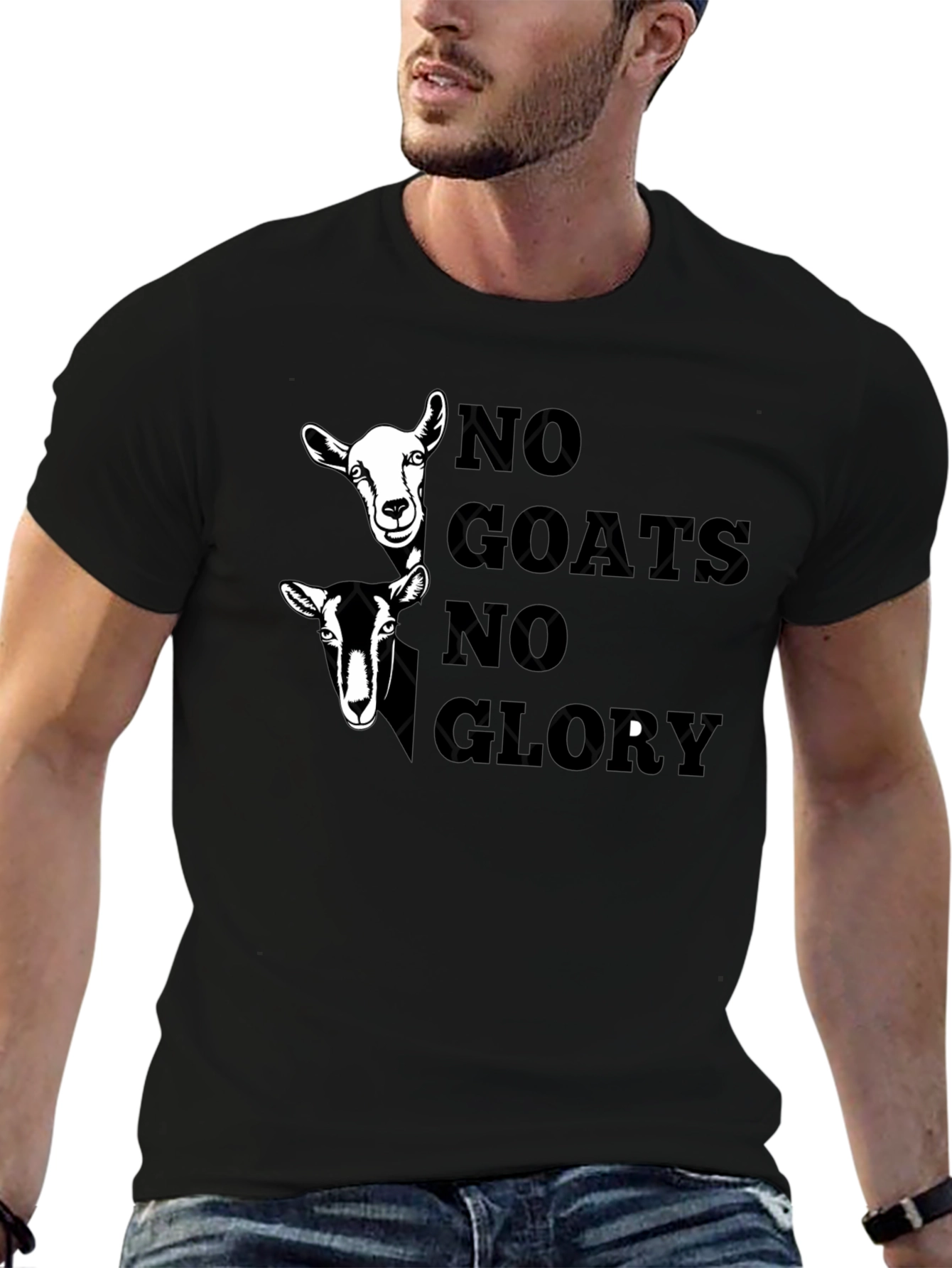 Black No Goats No Glory Graphic Tee - Black view 6