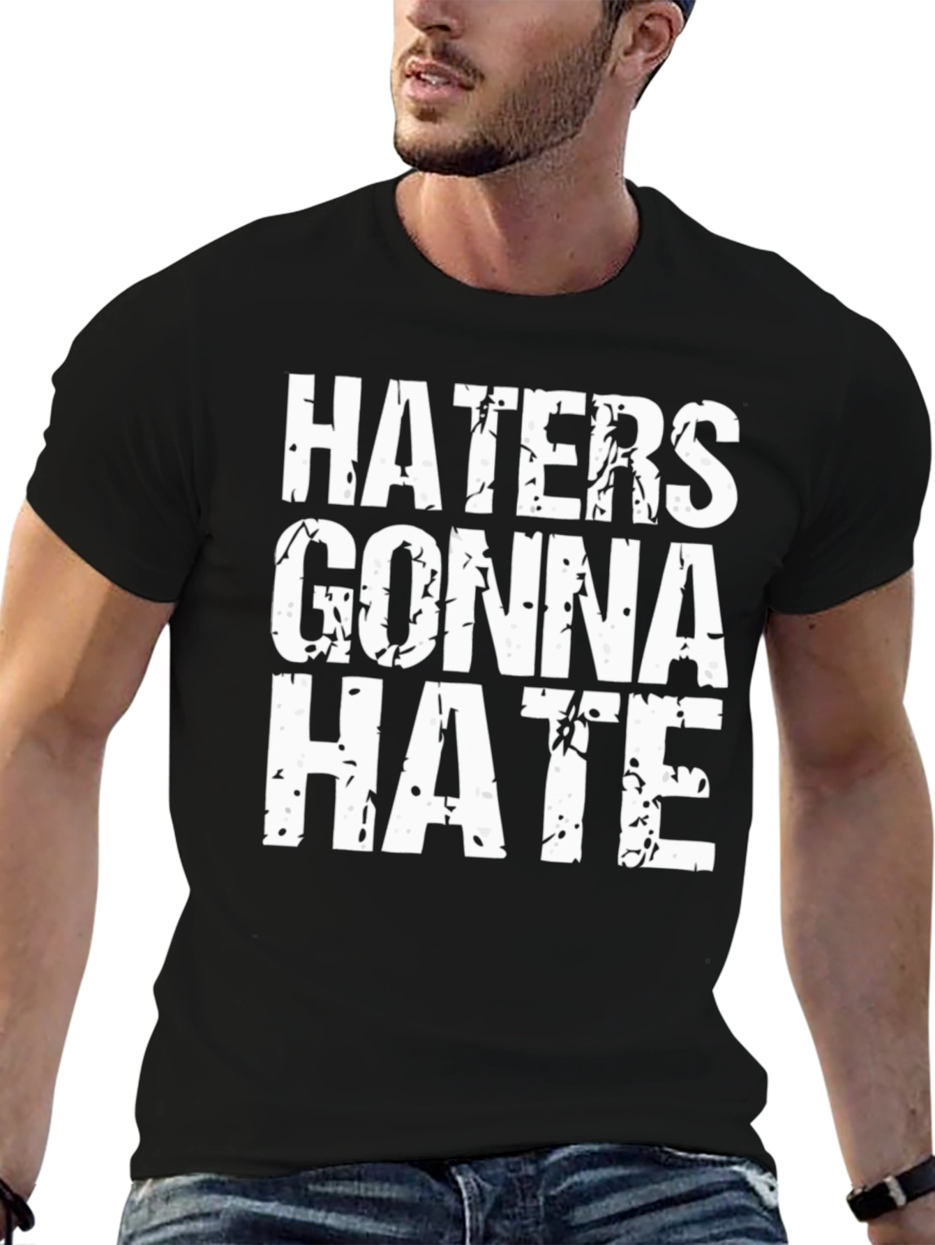 Black Haters Gonna Hate Graphic Tee view 6