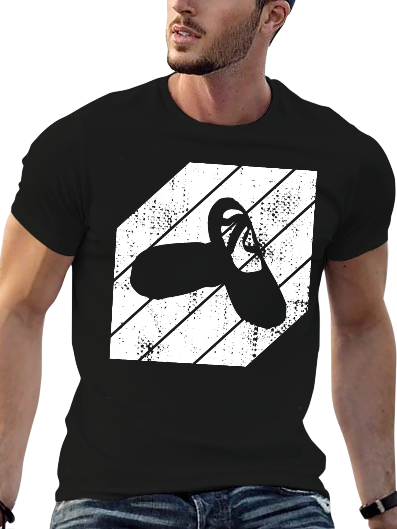 Black Ballet Shoes Graphic Tee - Black Cotton Shirt view 6