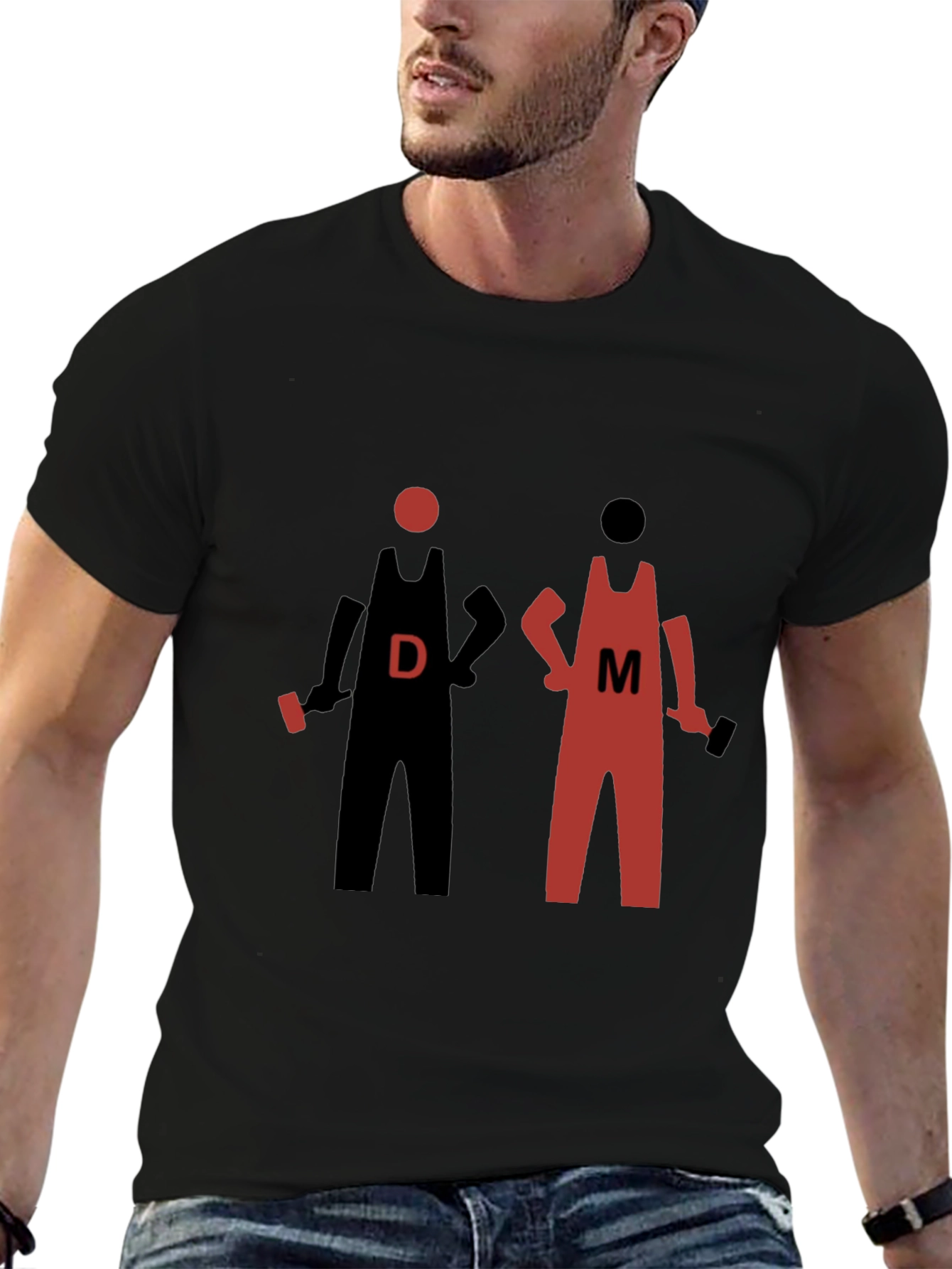 Black DM Wrestlers Graphic Tee - Black Cotton Shirt view 6