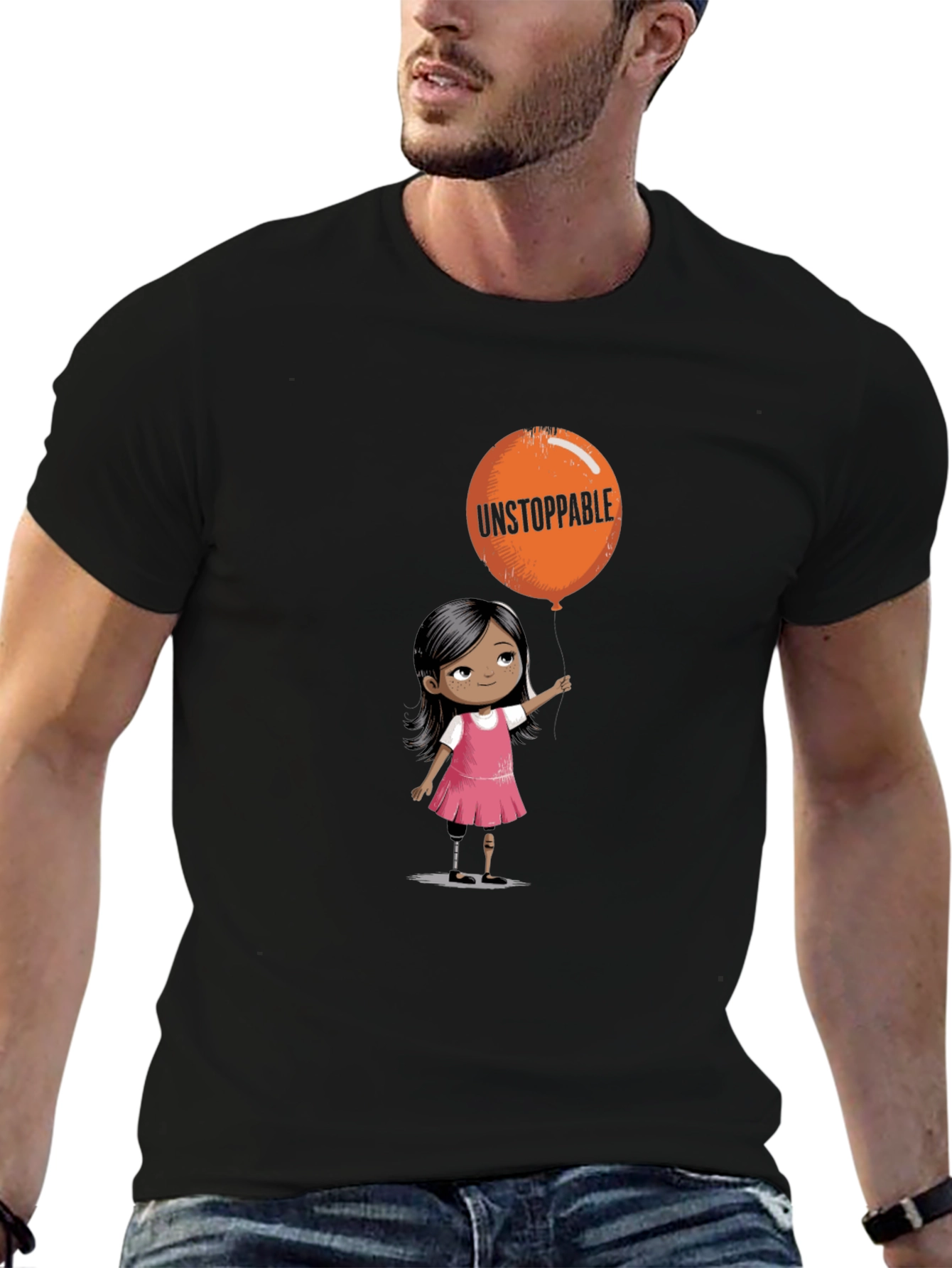 Black Unstoppable Girl Graphic Tee view 6