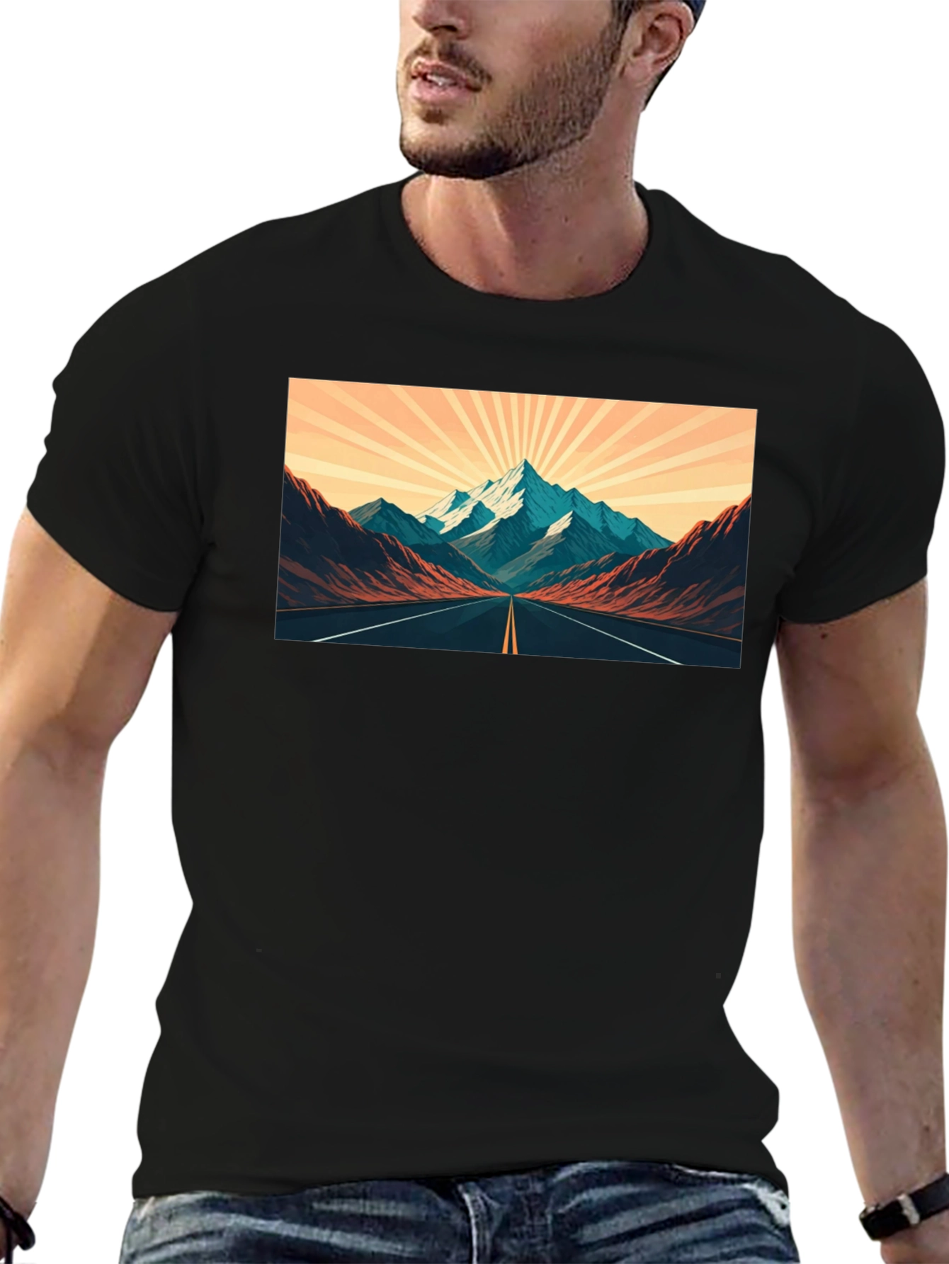Black Mountain Road Trip Graphic Tee - Black view 6