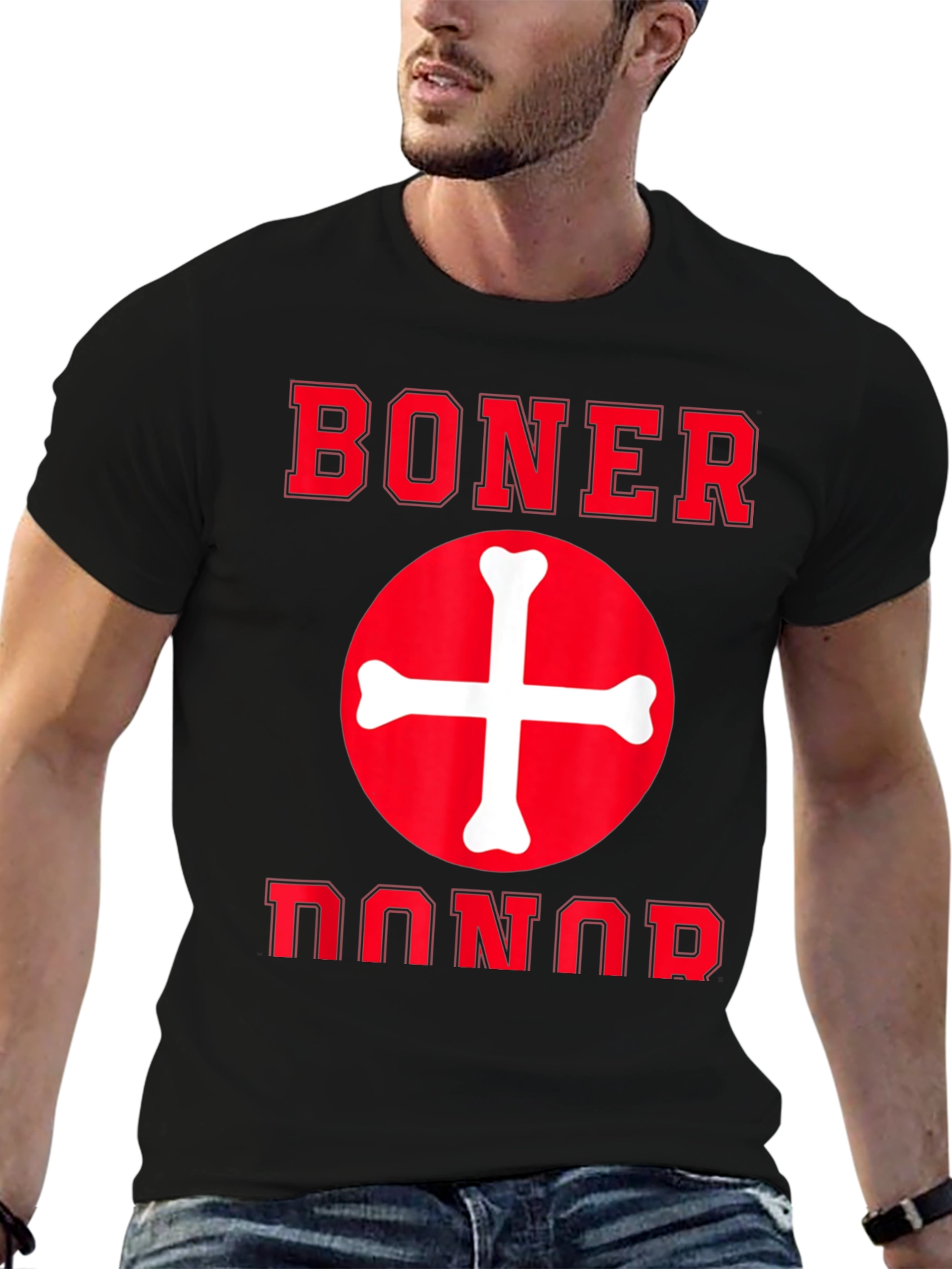 Black Humorous "Boner Donor" T-Shirt - Funny Graphic Tee view 6
