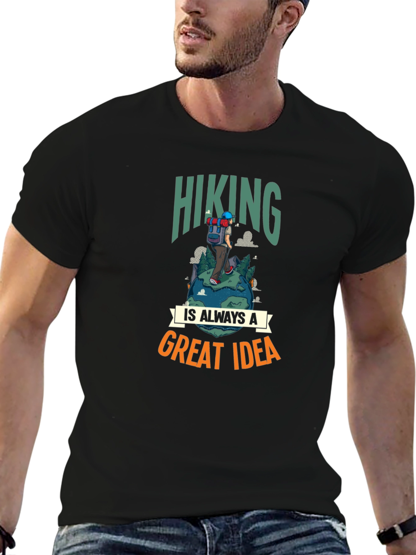 Black Hiking Is Always a Great Idea T-Shirt view 6