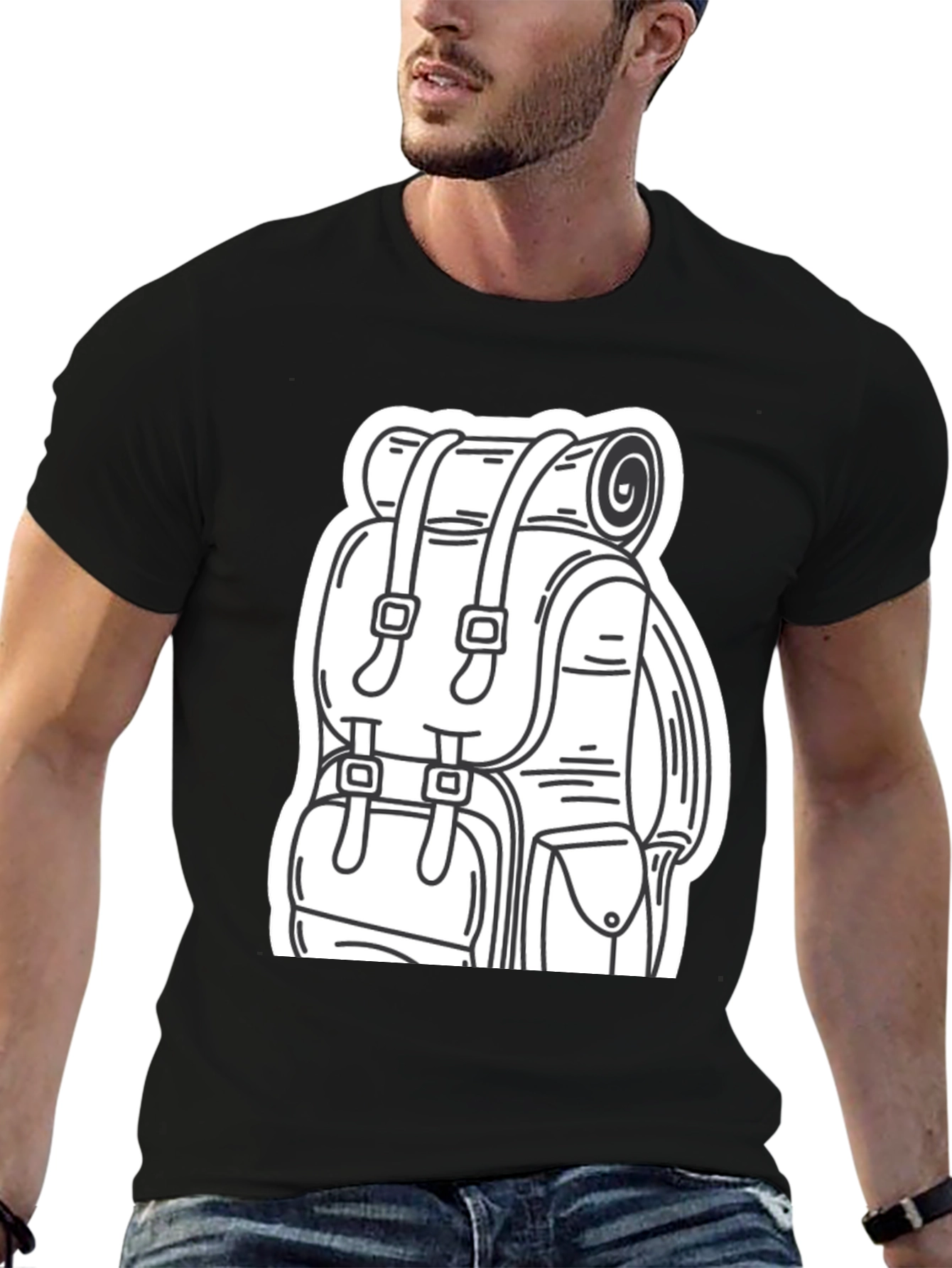 Black Backpack Graphic Tee - Adventure Ready view 6