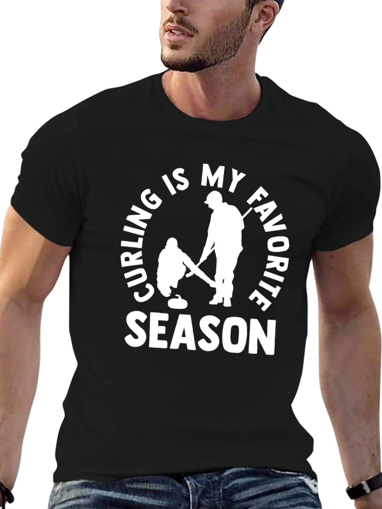 Black Curling is My Favorite Season T-Shirt view 6