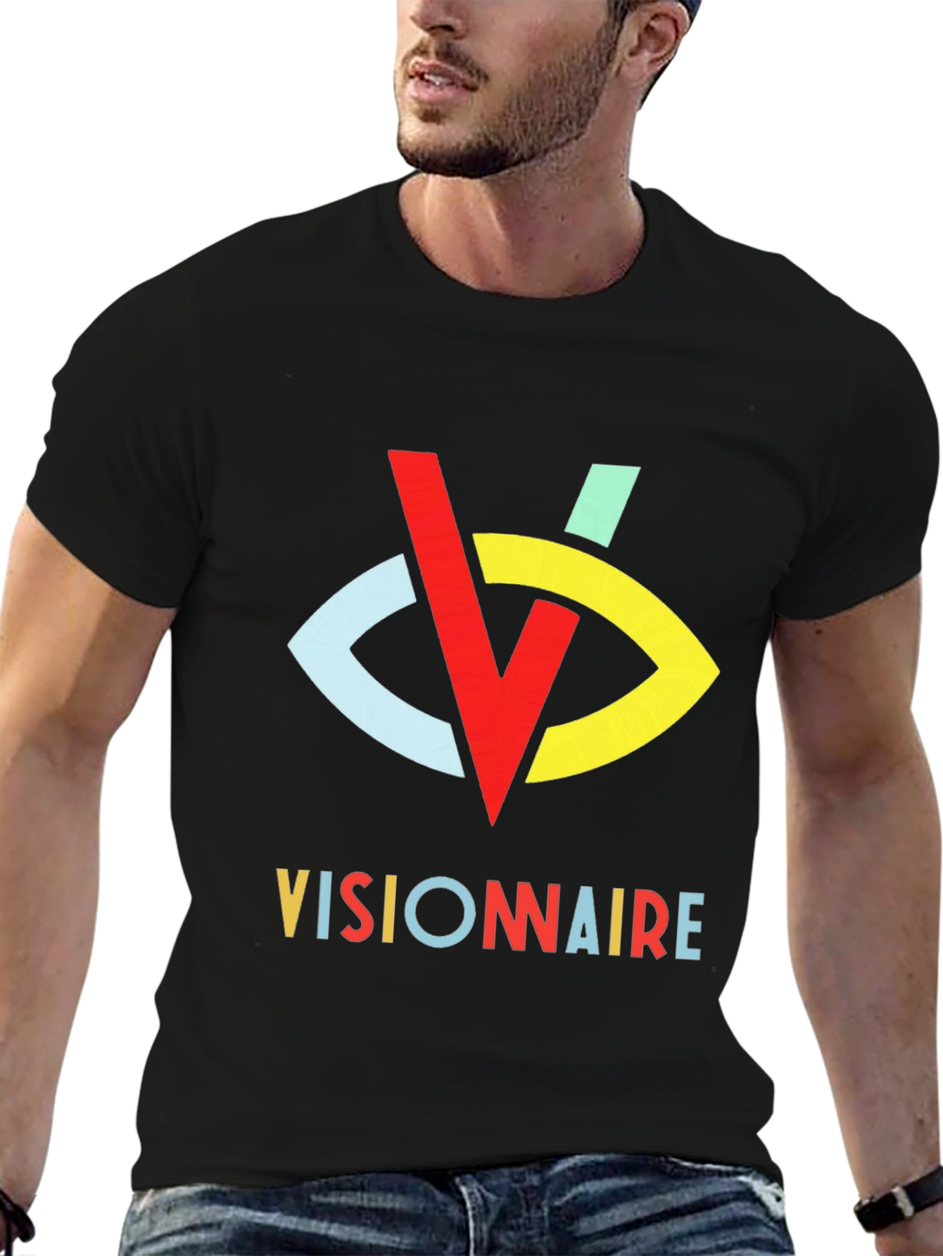 Black Visionaire Graphic Tee - Stylish Casual Wear view 6