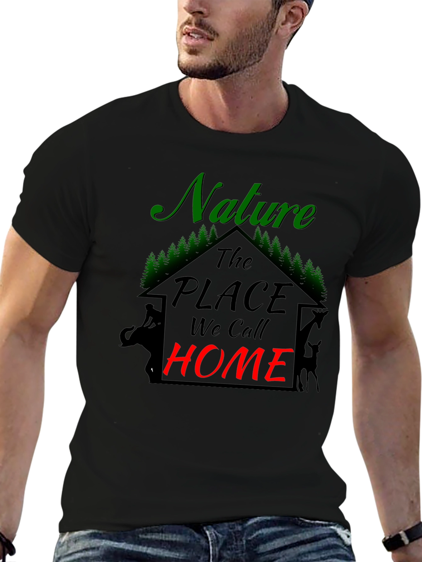 Black Nature Is Home Black Tee view 6
