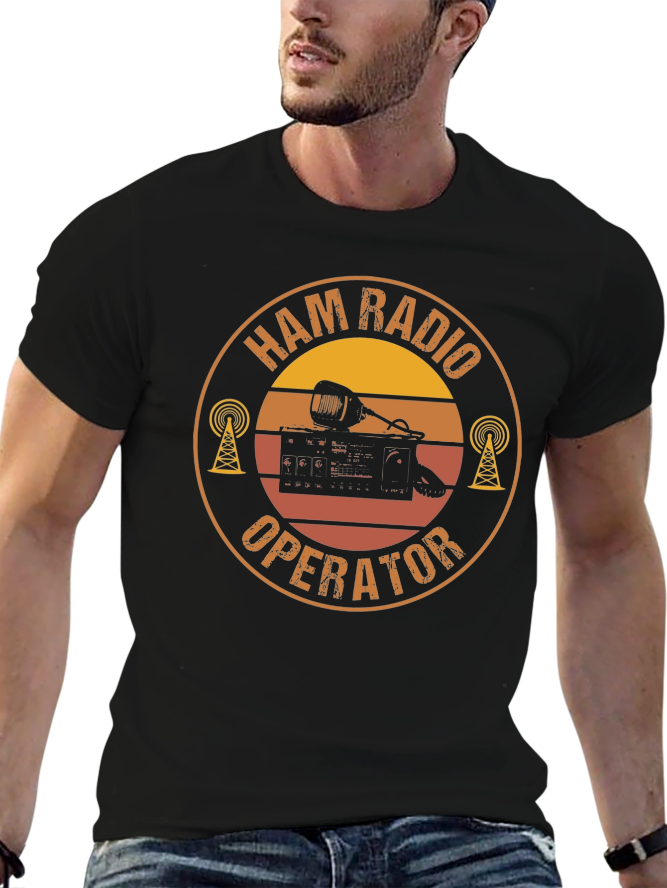 Black Ham Radio Operator T-Shirt view 6