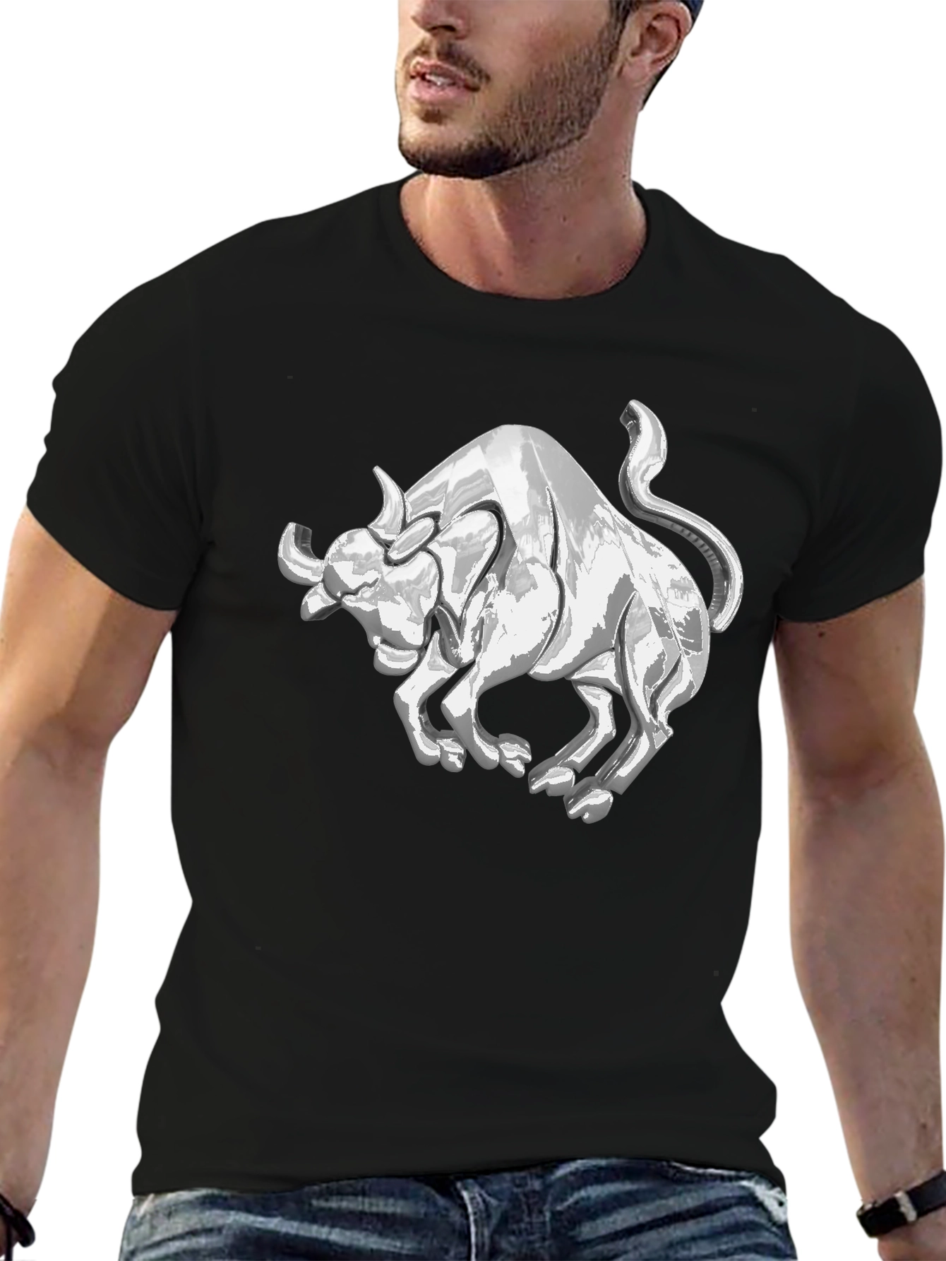 Black Black Bull Graphic Tee - Stylish Men's T-Shirt view 6